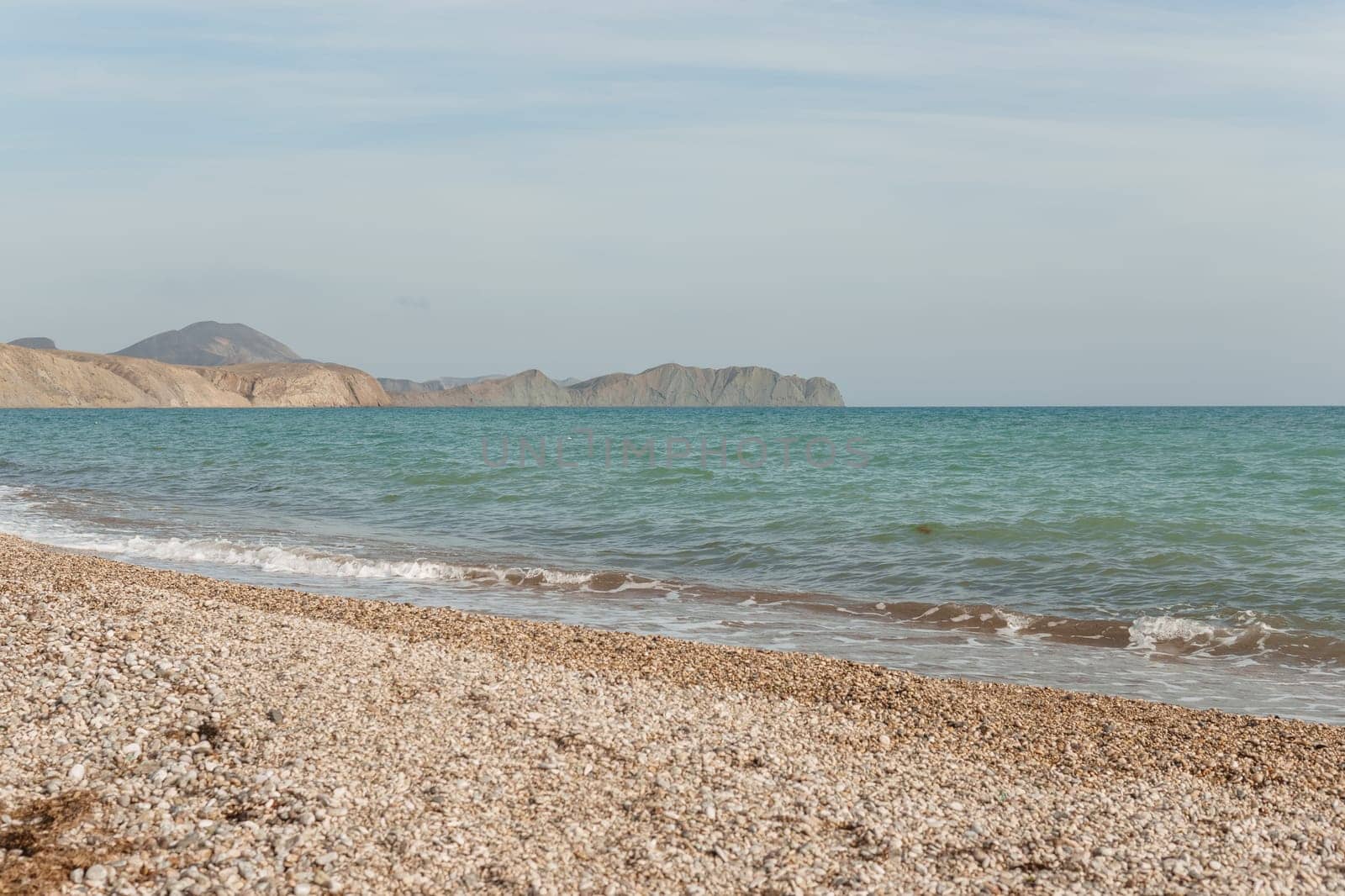 Beach Relaxation at the Black Sea. Fairy-tale Moments of a Sunny Day. The concept of tourism and sea travel.