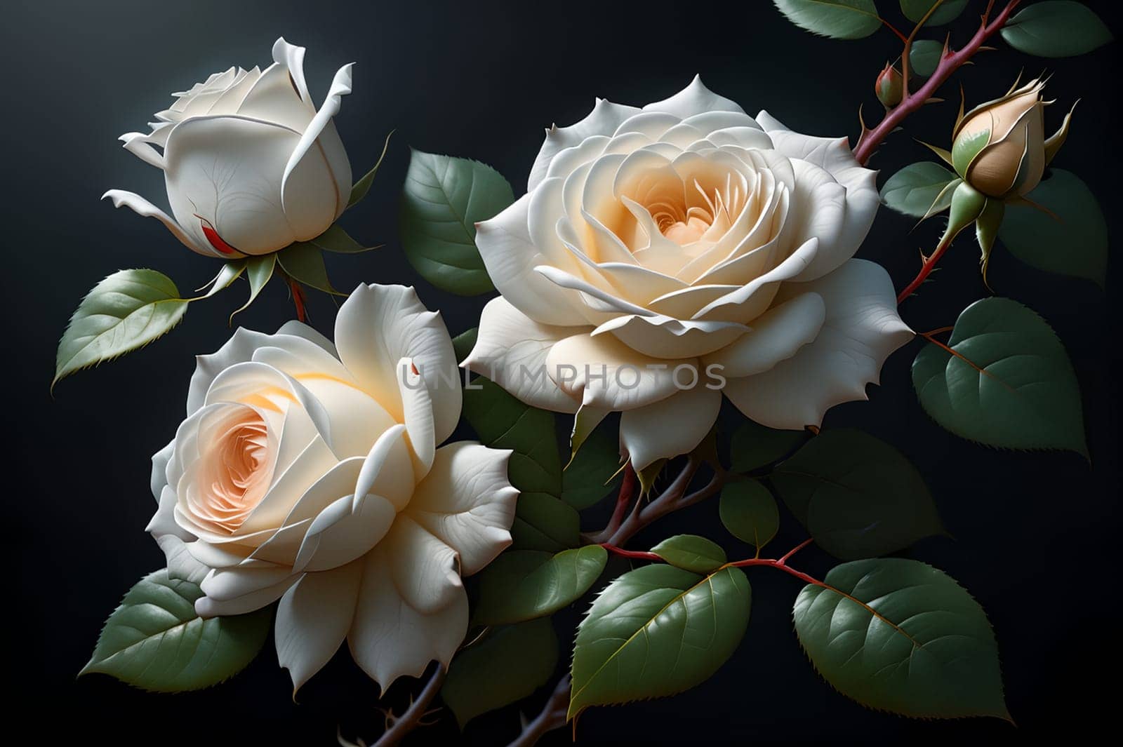 white rose on a black background by Rawlik