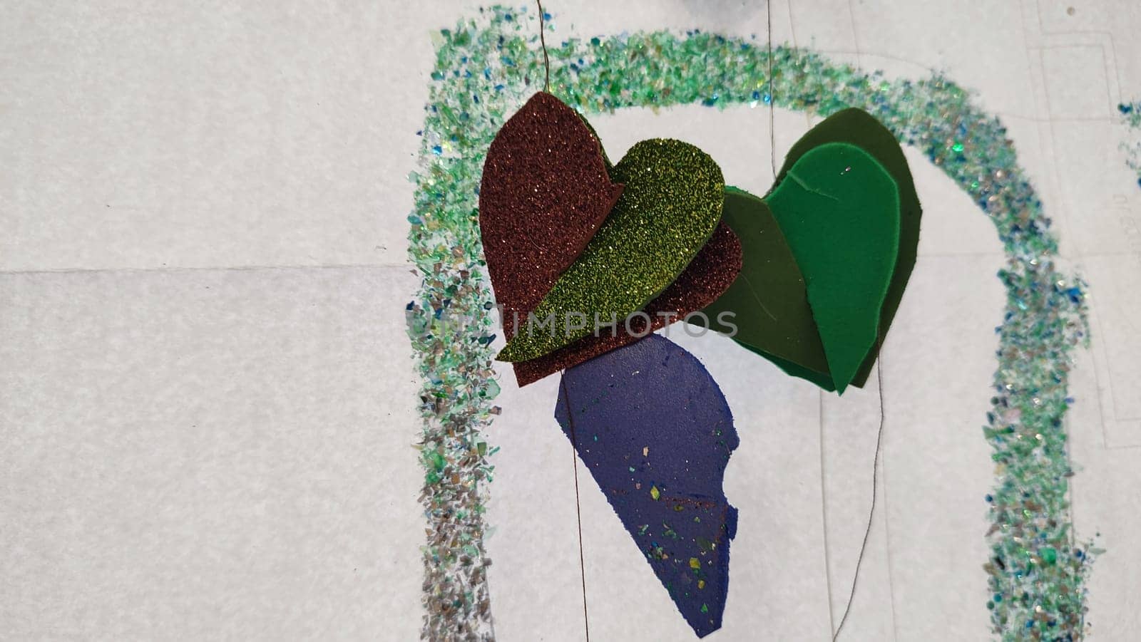 paper leaves, garland on a white background. High quality photo