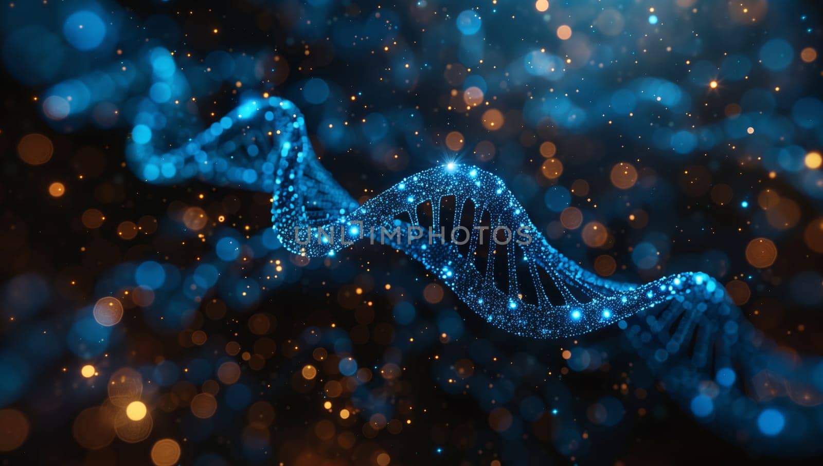 Electric blue DNA strand in dark marine environment by richwolf