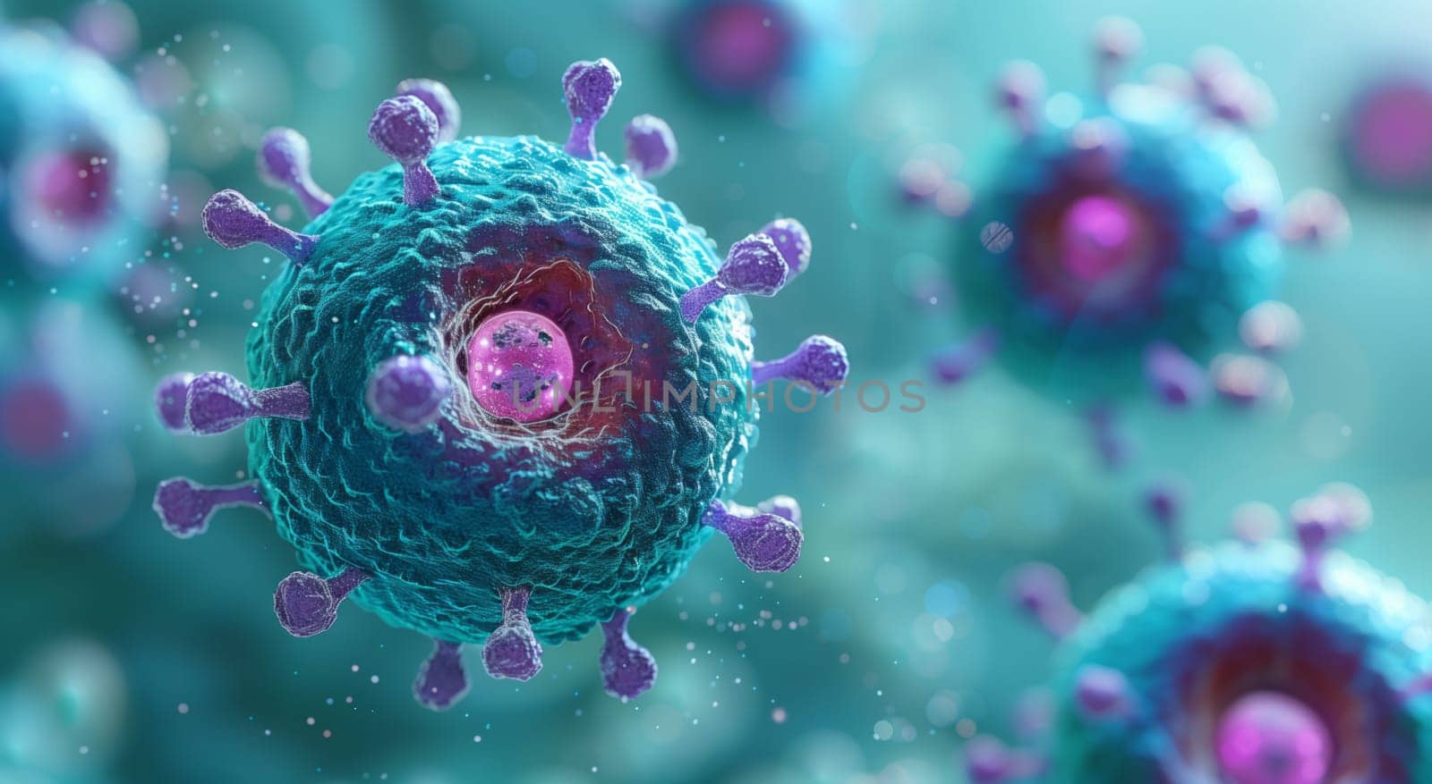 a computer generated image of a virus in the body by richwolf