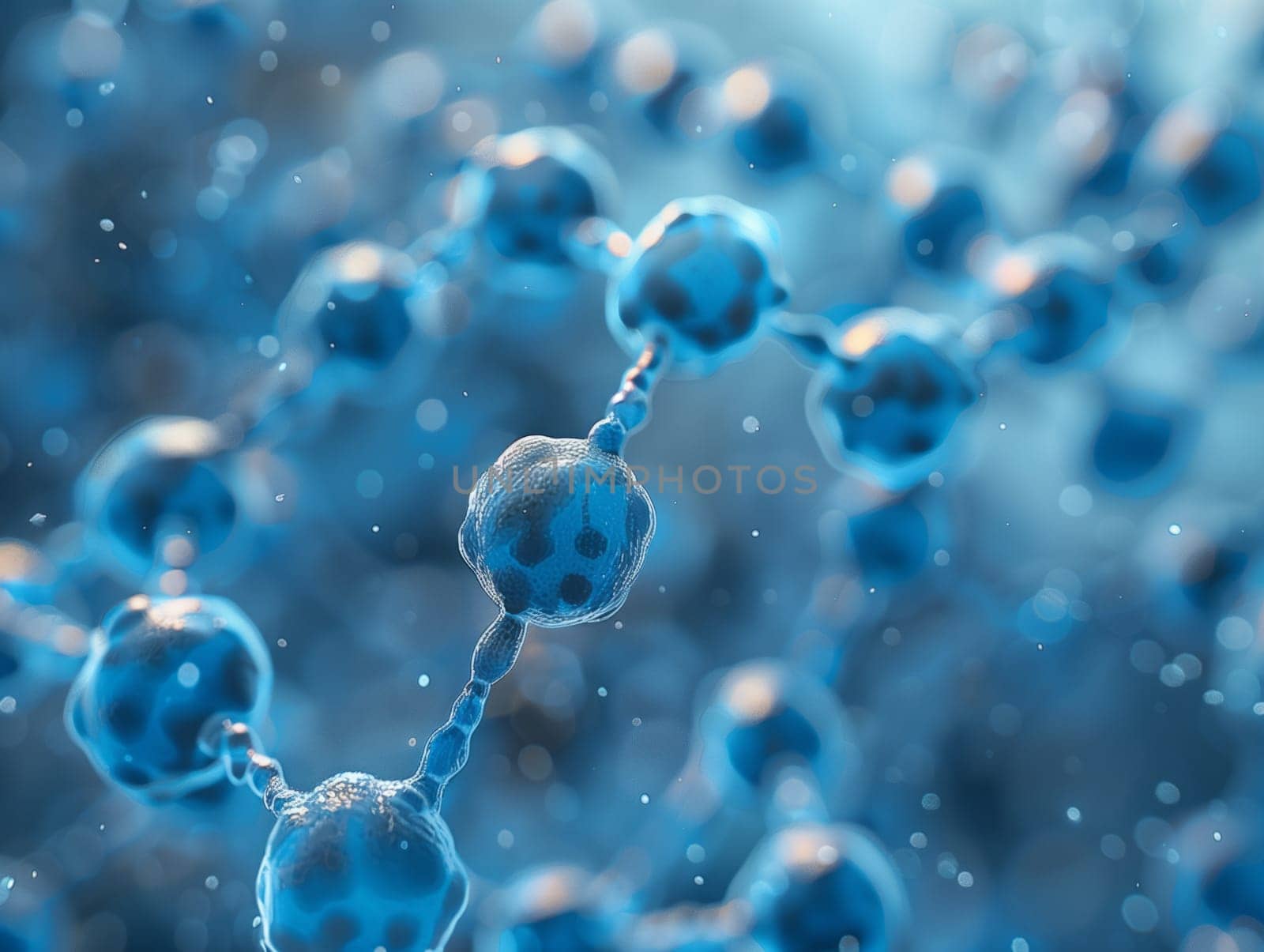 Macro photography of electric blue molecules on transparent material by richwolf