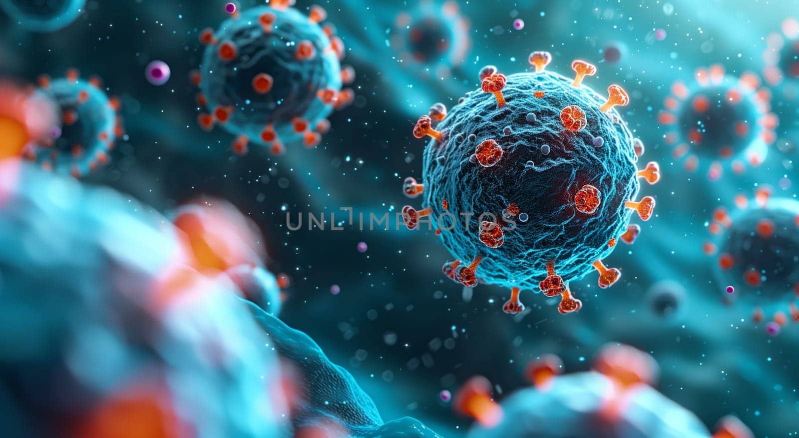 a computer generated image of a virus floating in the water by richwolf