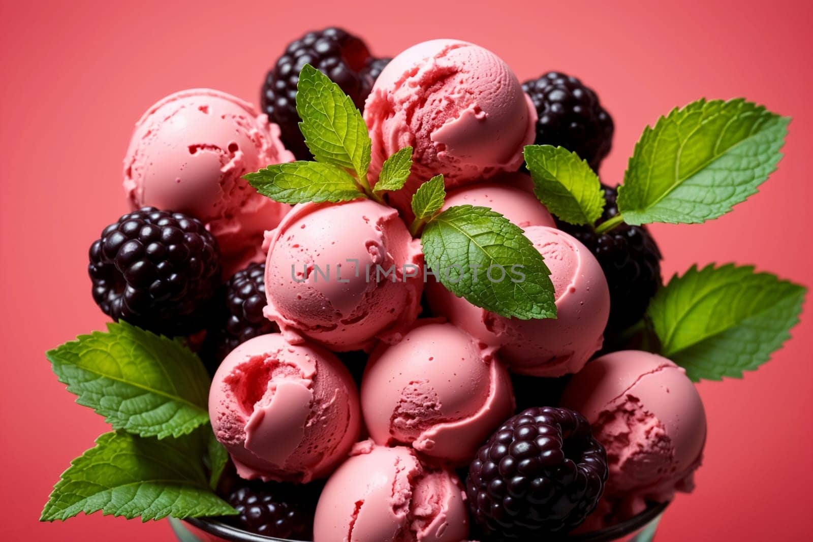 pink sweet cold mulberry ice cream .