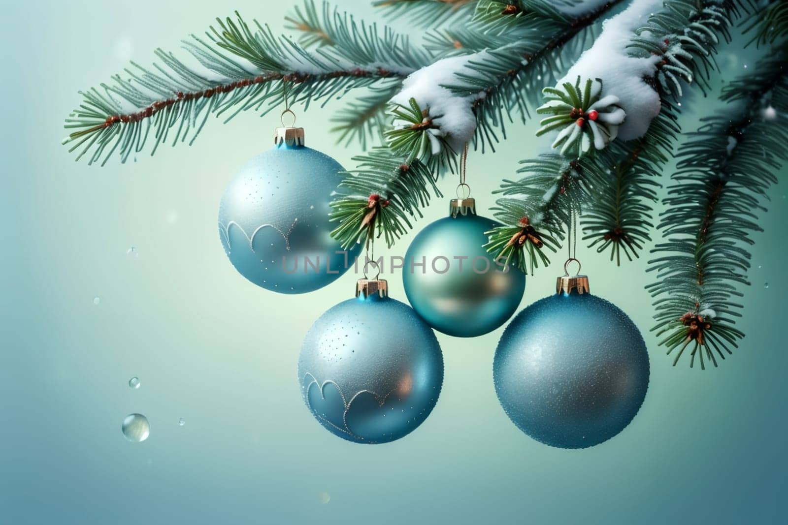 New Year greeting card with New Year balls .