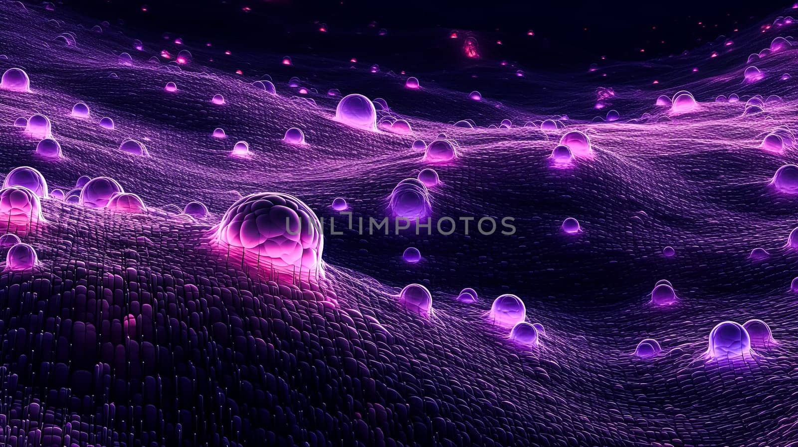 A purple field of glowing orbs by Alla_Morozova93