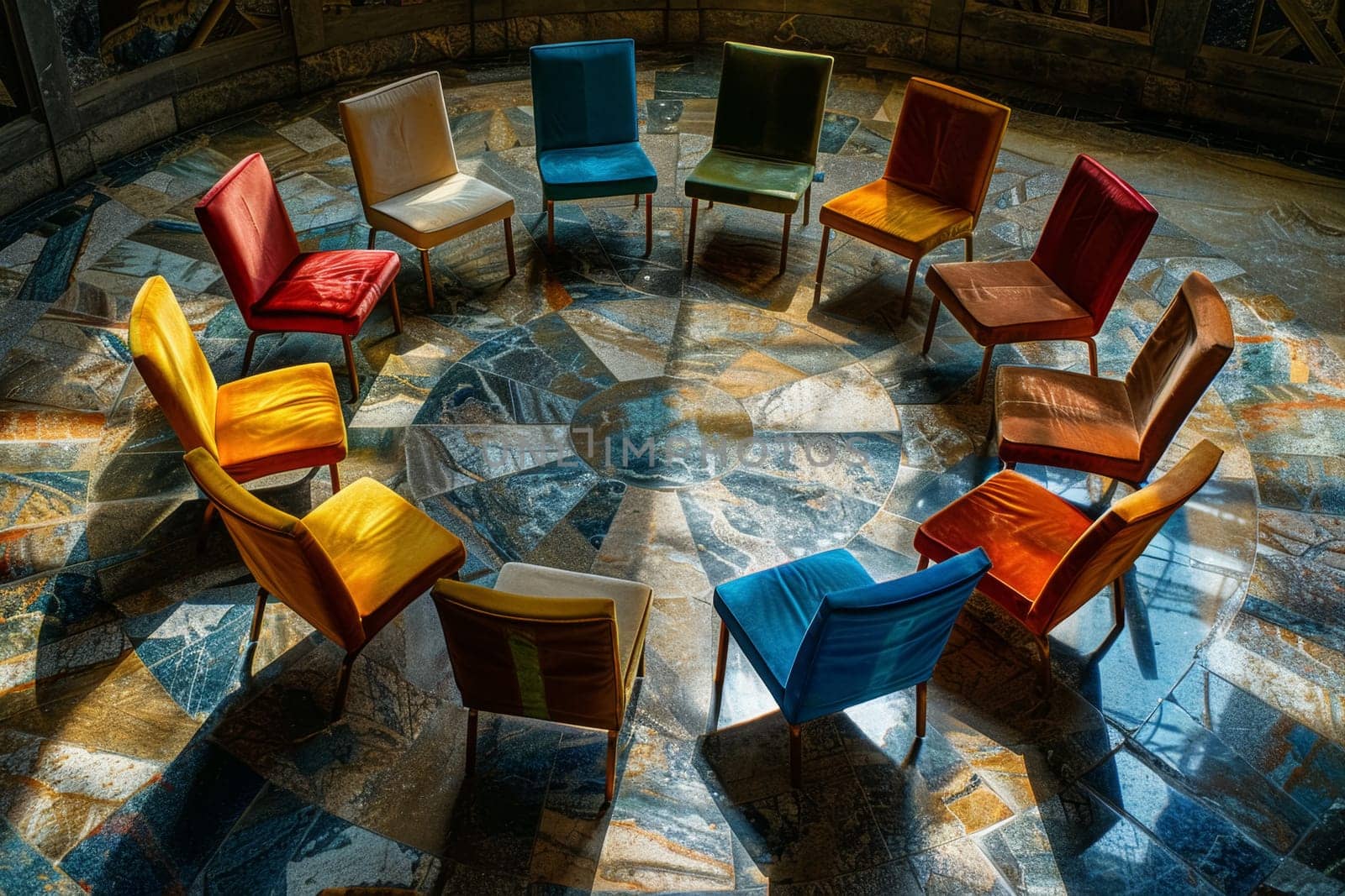 Artistic Circle of Vintage Chairs by andreyz