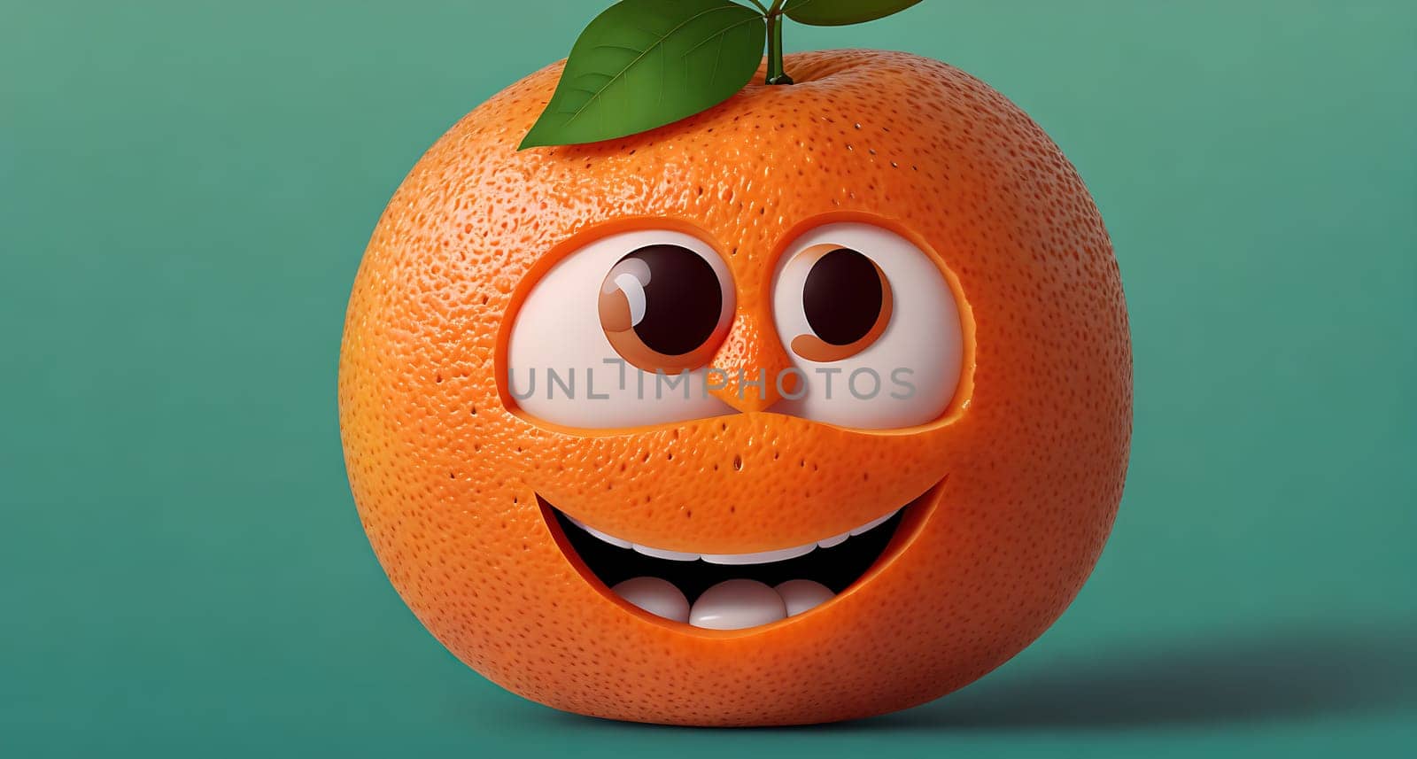 The image is of an orange with a smiling face on it.