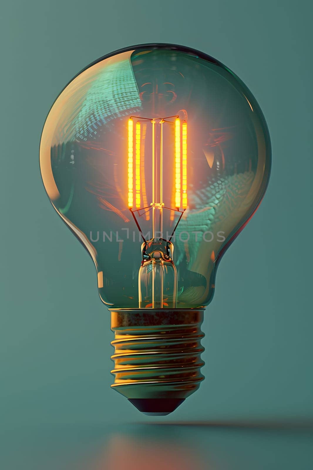 A closeup shot of a fluorescent light bulb glowing on a blue background, showcasing its amber hue. The bright light symbolizes the power of electricity in lighting up streets and automotive vehicles