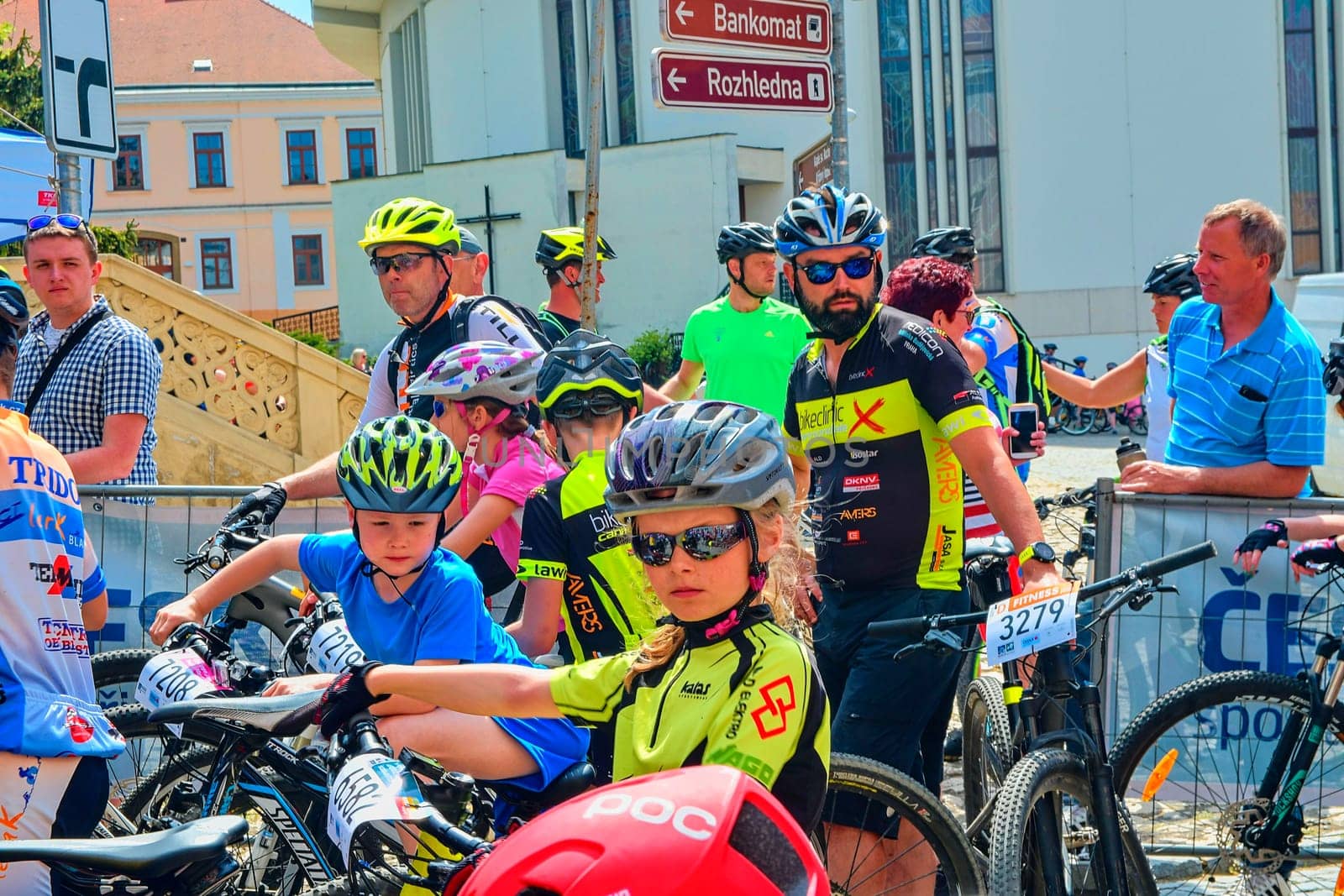 Hustopece, The Czech Republic - April 29, 2018: Traditional bike competition Bicycle for life . Racers waiting to start.