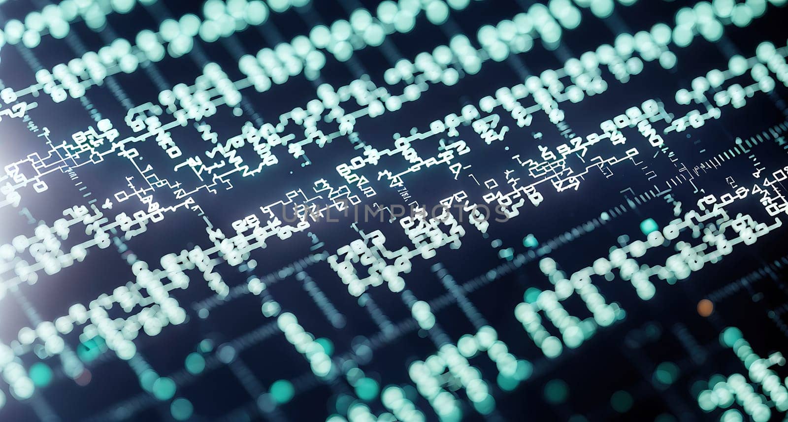 The image is a binary code made up of 0s and 1s arranged in a grid pattern.