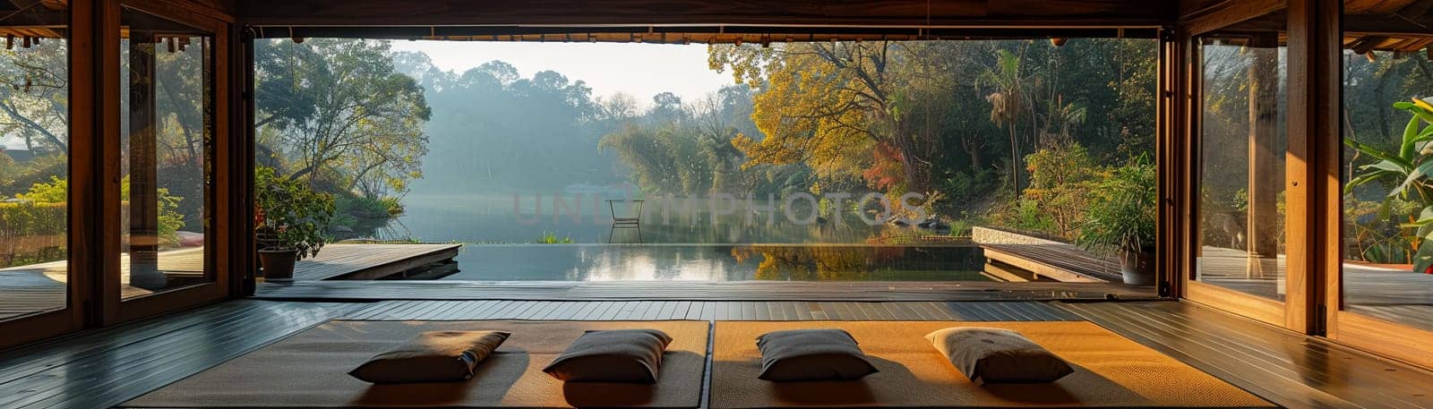 Peaceful Yoga Retreat in Nature with Soft Edges of Serenity by Benzoix