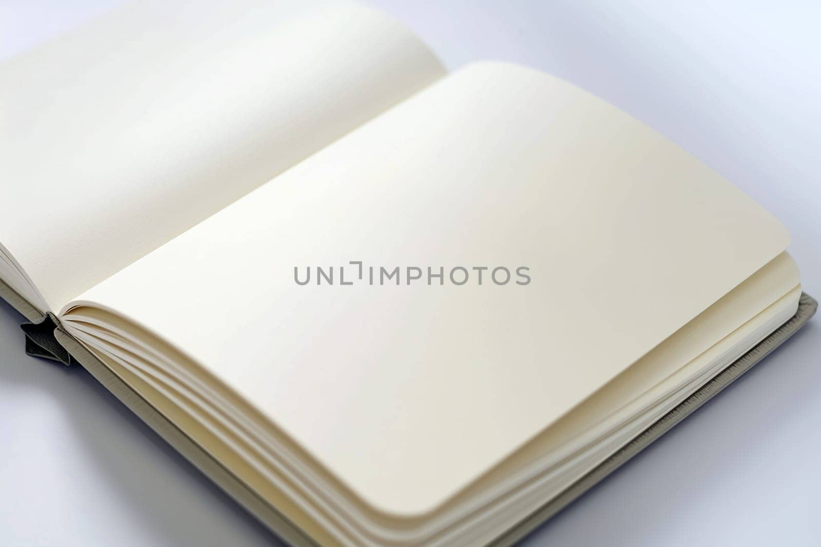 Open Blank Notebook on White Background by chrisroll