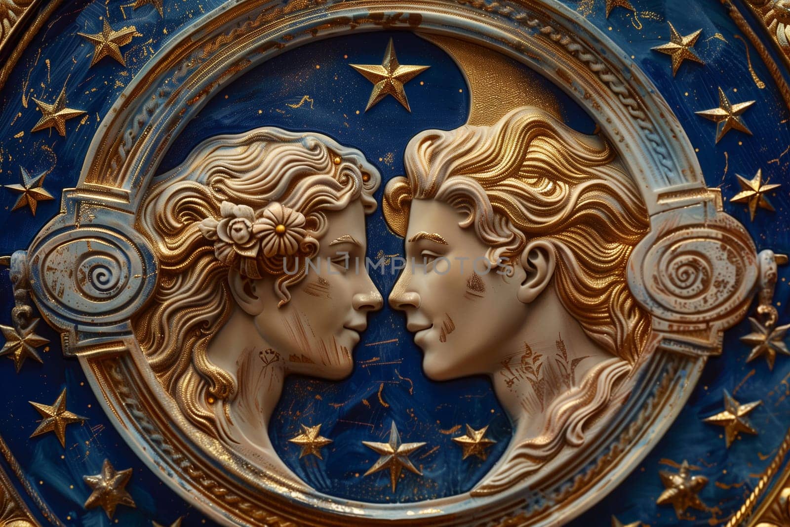 Elegant Bas-Relief of Mythical Faces in Celestial Setting by Sd28DimoN_1976