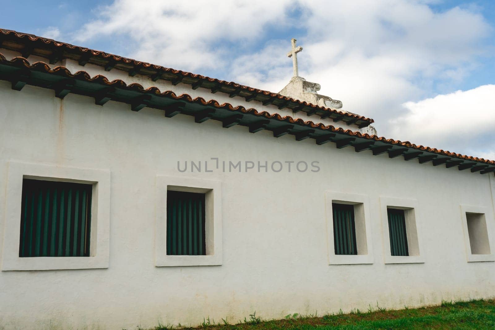 Santuário Diocesano Nossa Senhora. Old church on top of the Monte Serrat. Santos, Brazil. April 3 2024.