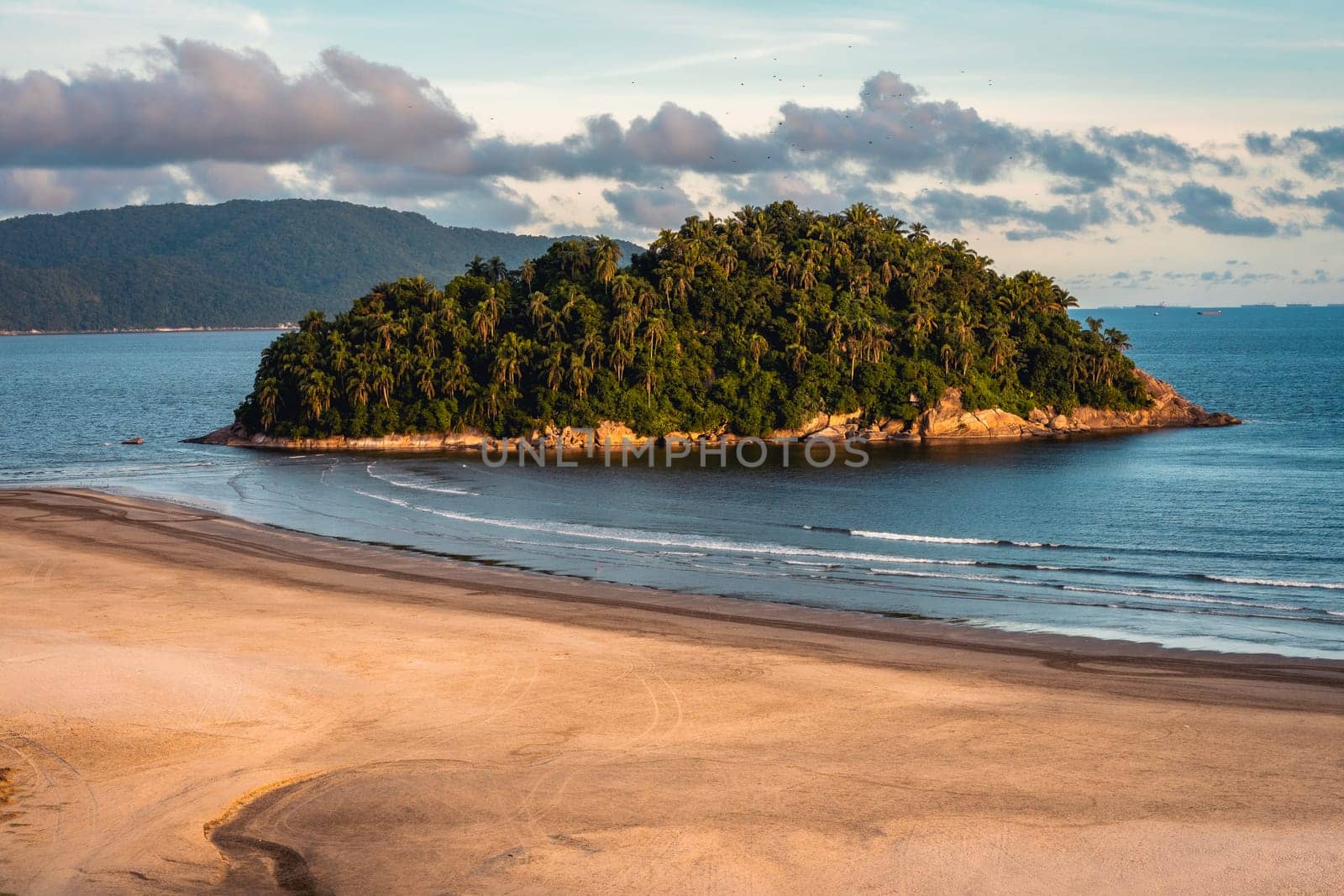 Morning at the beach of Santos, São Paulo, Brazil.