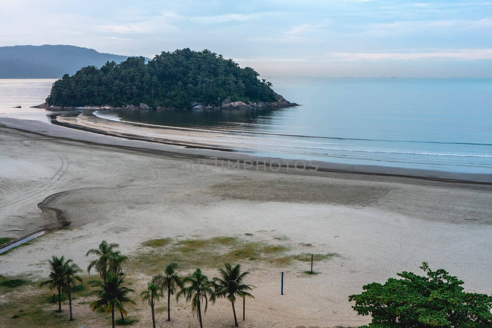 Morning at the beach of Santos, São Paulo, Brazil.