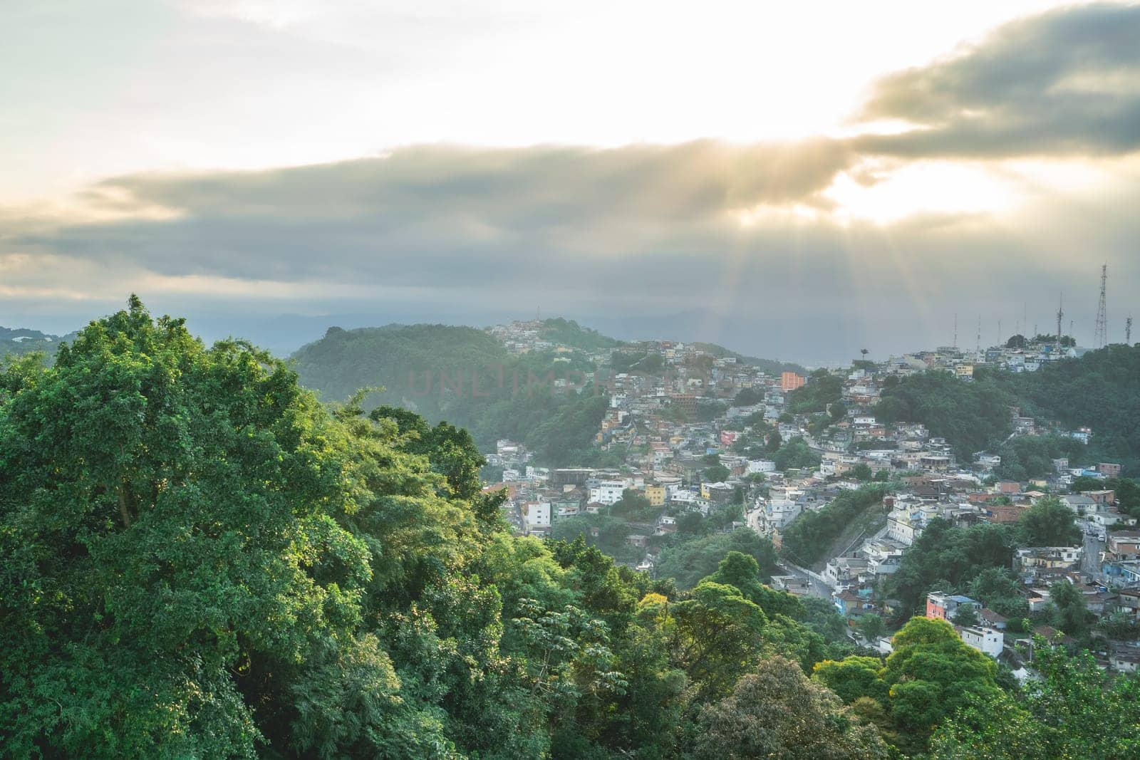 Favela in the mountains of Santos, SP Brazil. April 3 2024.