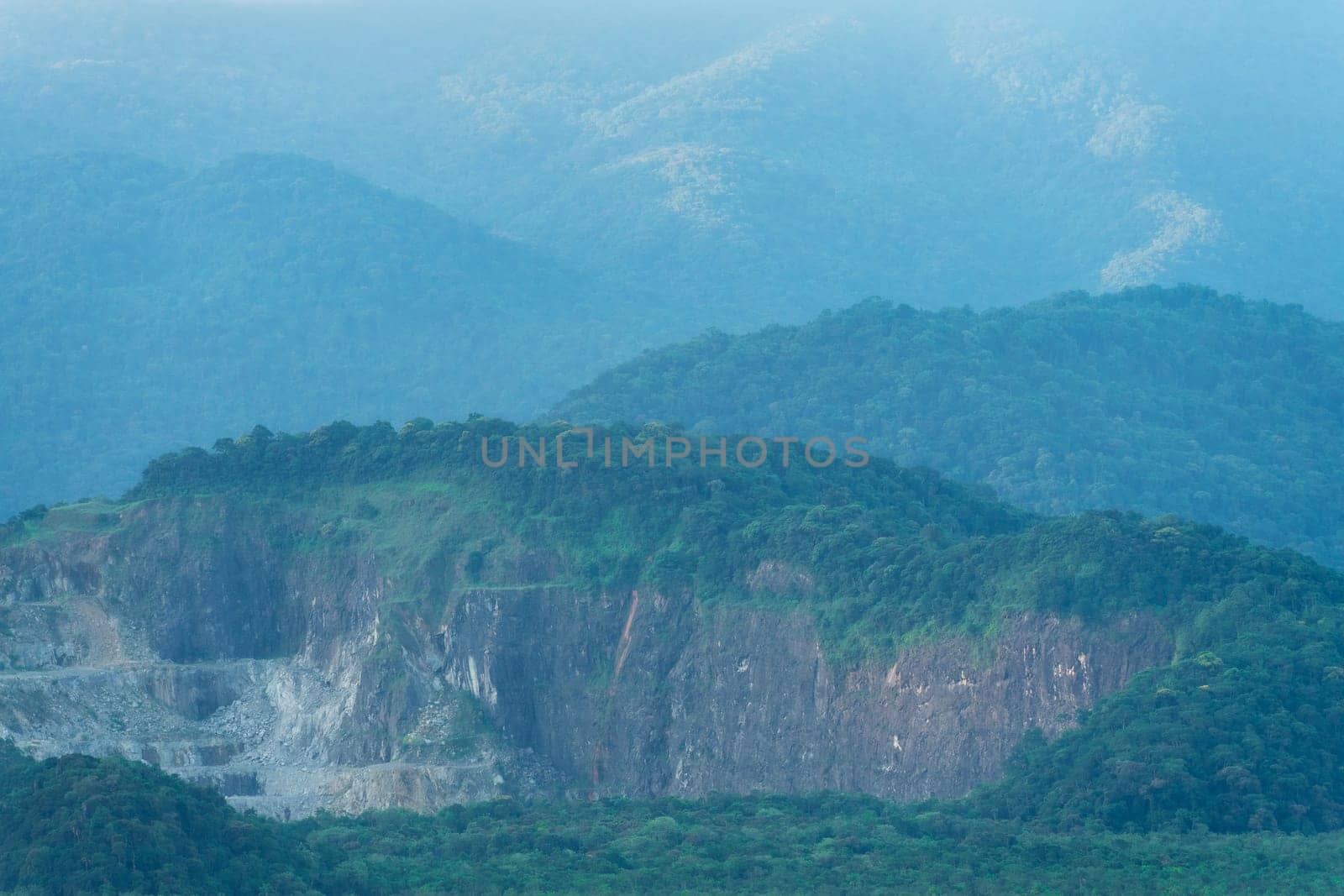 Mountain range just outside the city of Santos, Brazil.