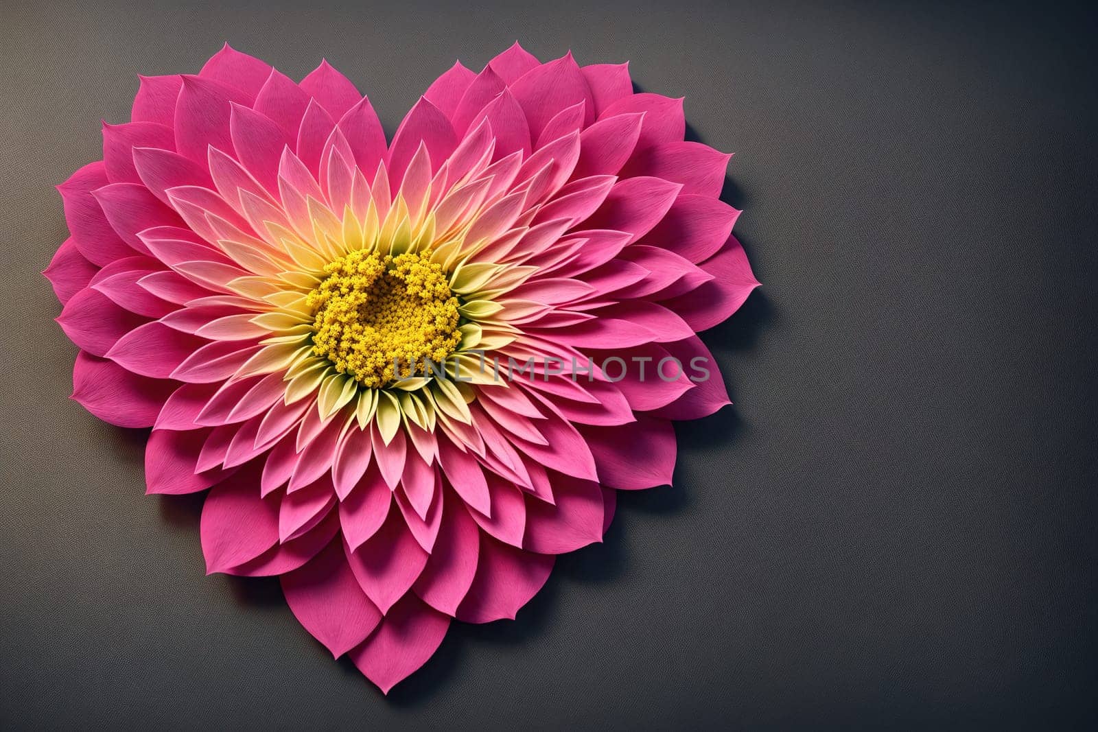The image is a pink flower with yellow petals and a stem in the center.