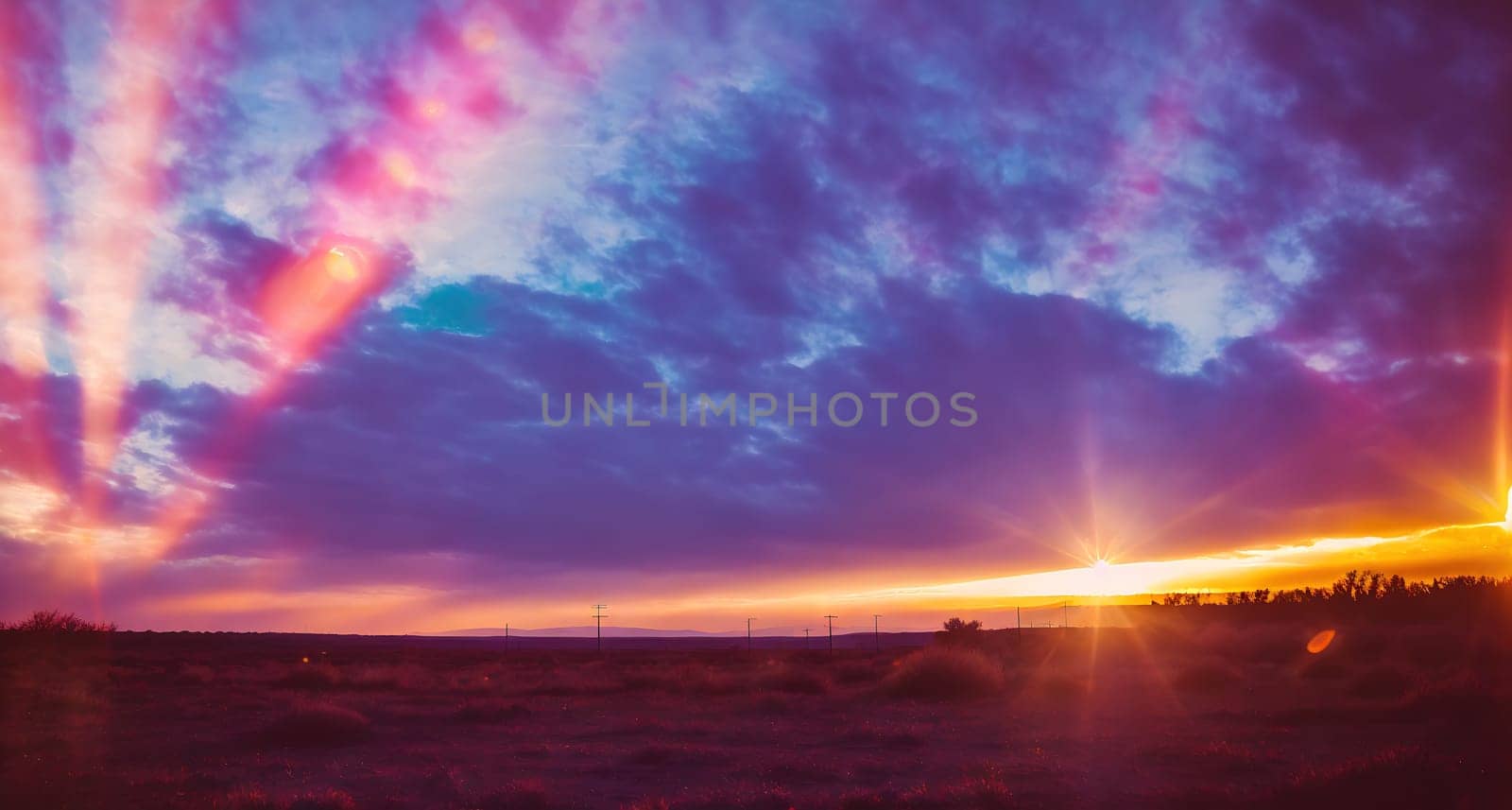 Sunset Over the Fields by creart