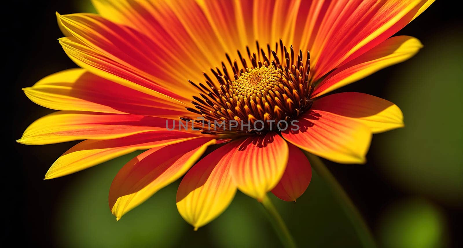 The image is a yellow flower with a long stem and petals.