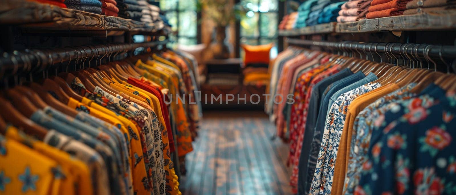 Eco-Friendly Fashion Boutique Drapes Consciousness in Business of Style, Racks and hangers drape a narrative of sustainability in the fashionable business world.