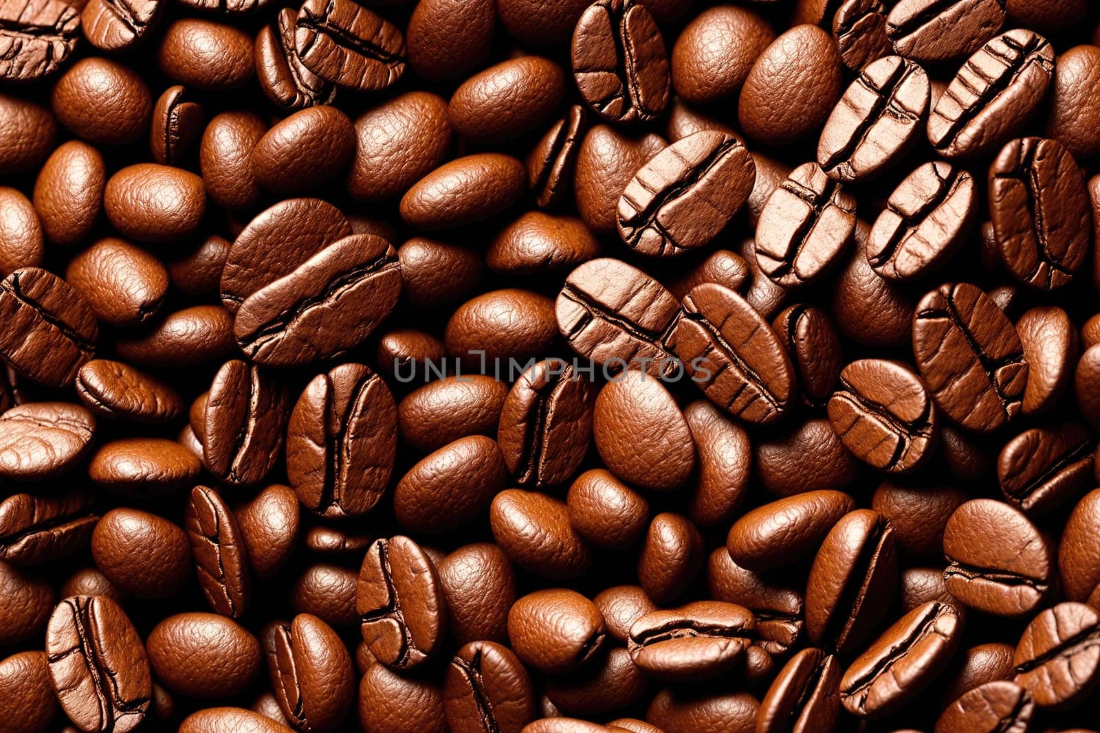 The image is a pile of brown coffee beans.