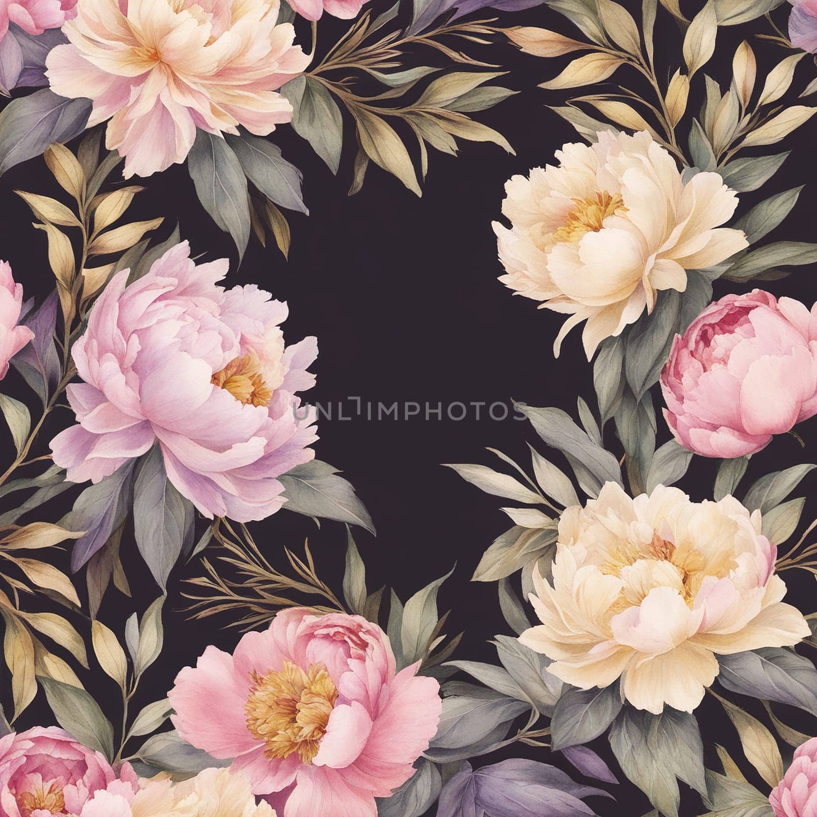 Spring floral background with flowers and leaves. Vector illustration for your design.Vector floral background with flowers and eaves.