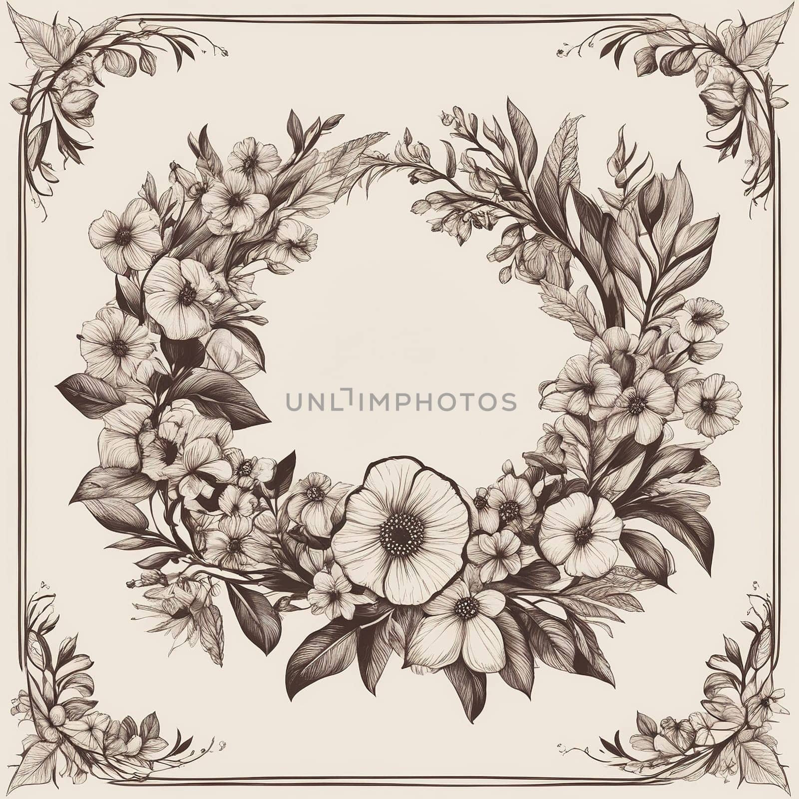 Spring floral background with flowers and leaves. Vector illustration for your design.Vector floral background with flowers and eaves.