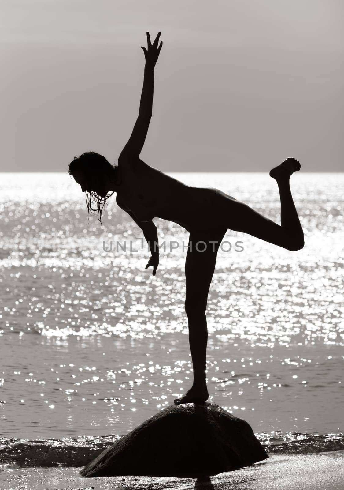 Young Beautiful Woman Posing Nude At The Seaside