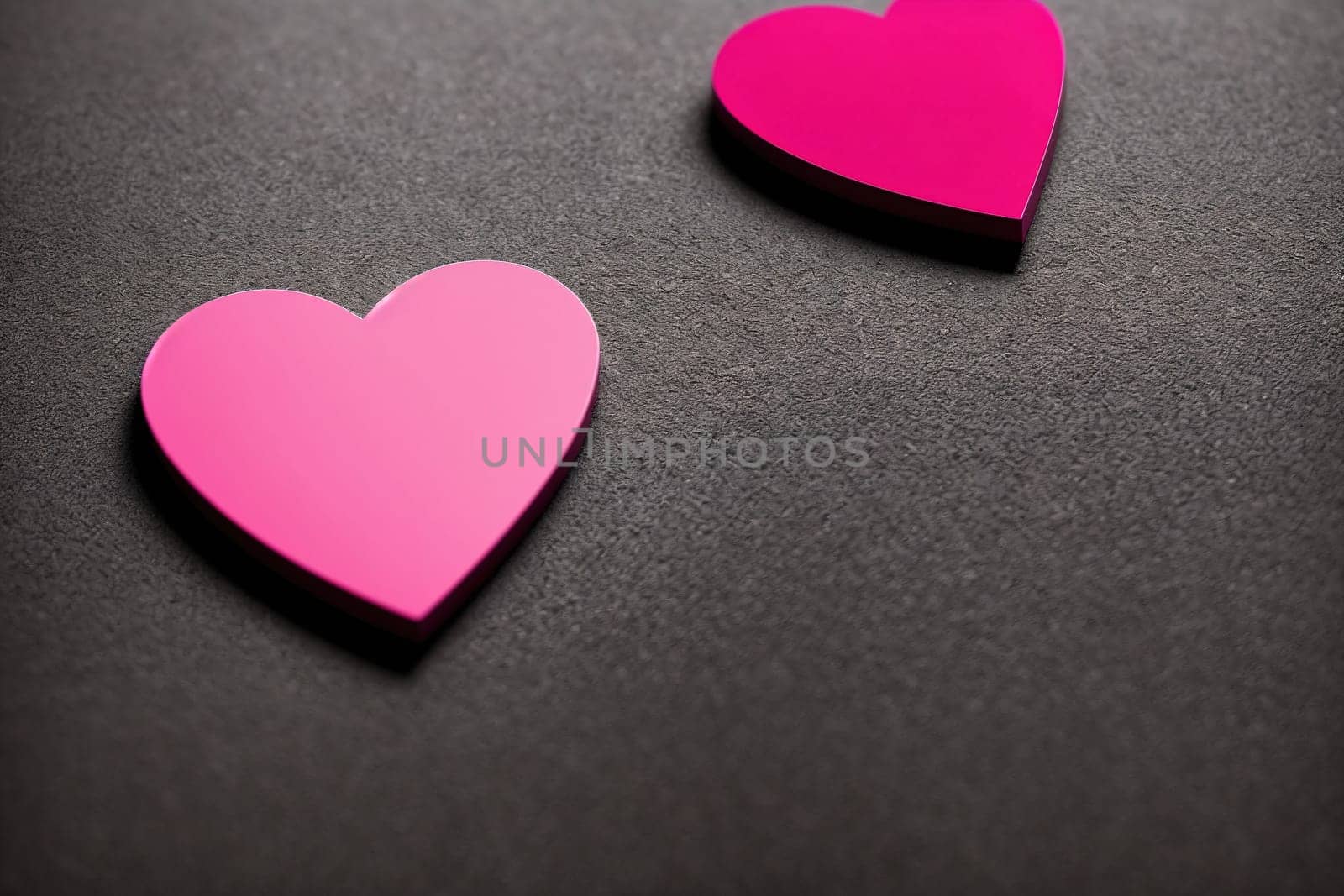 The image is a pink heart shape on a gray background.
