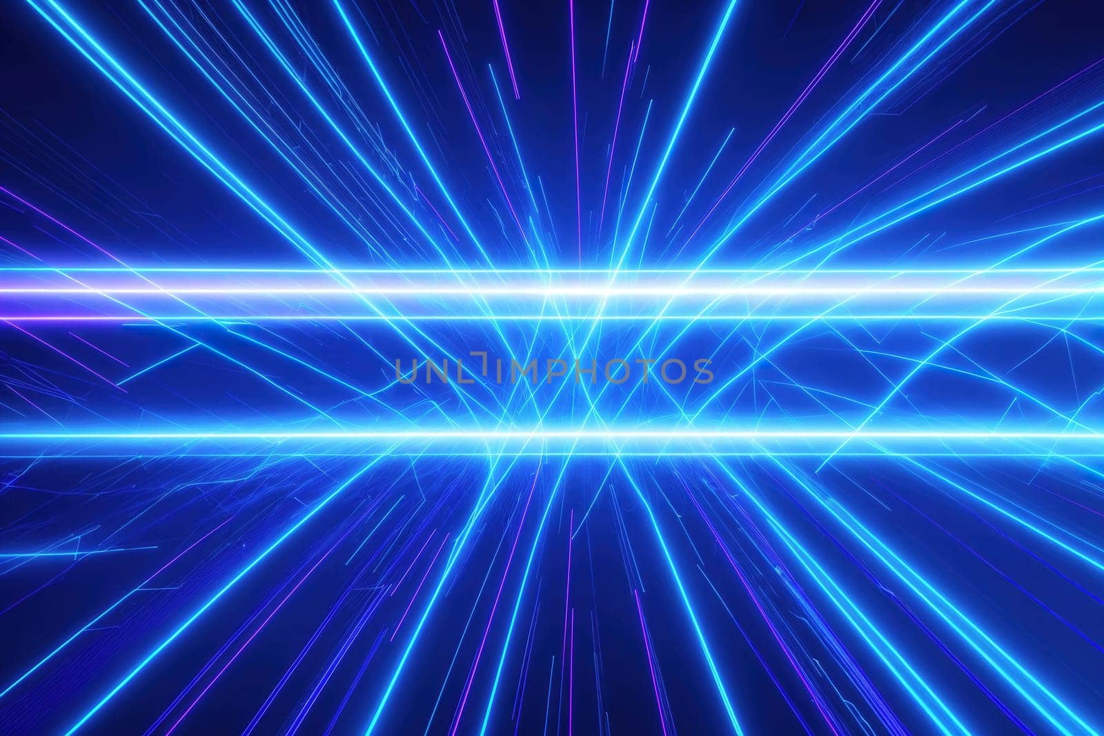 The image is a purple and blue abstract background with lines and shapes.
