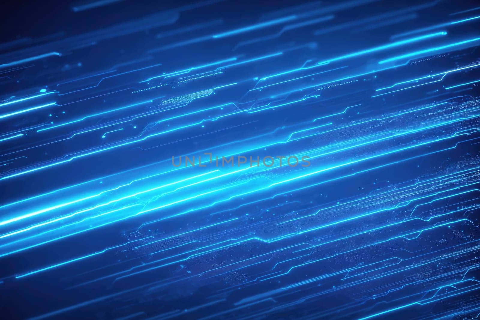The image is a blue and white gradient background with lines and dots.
