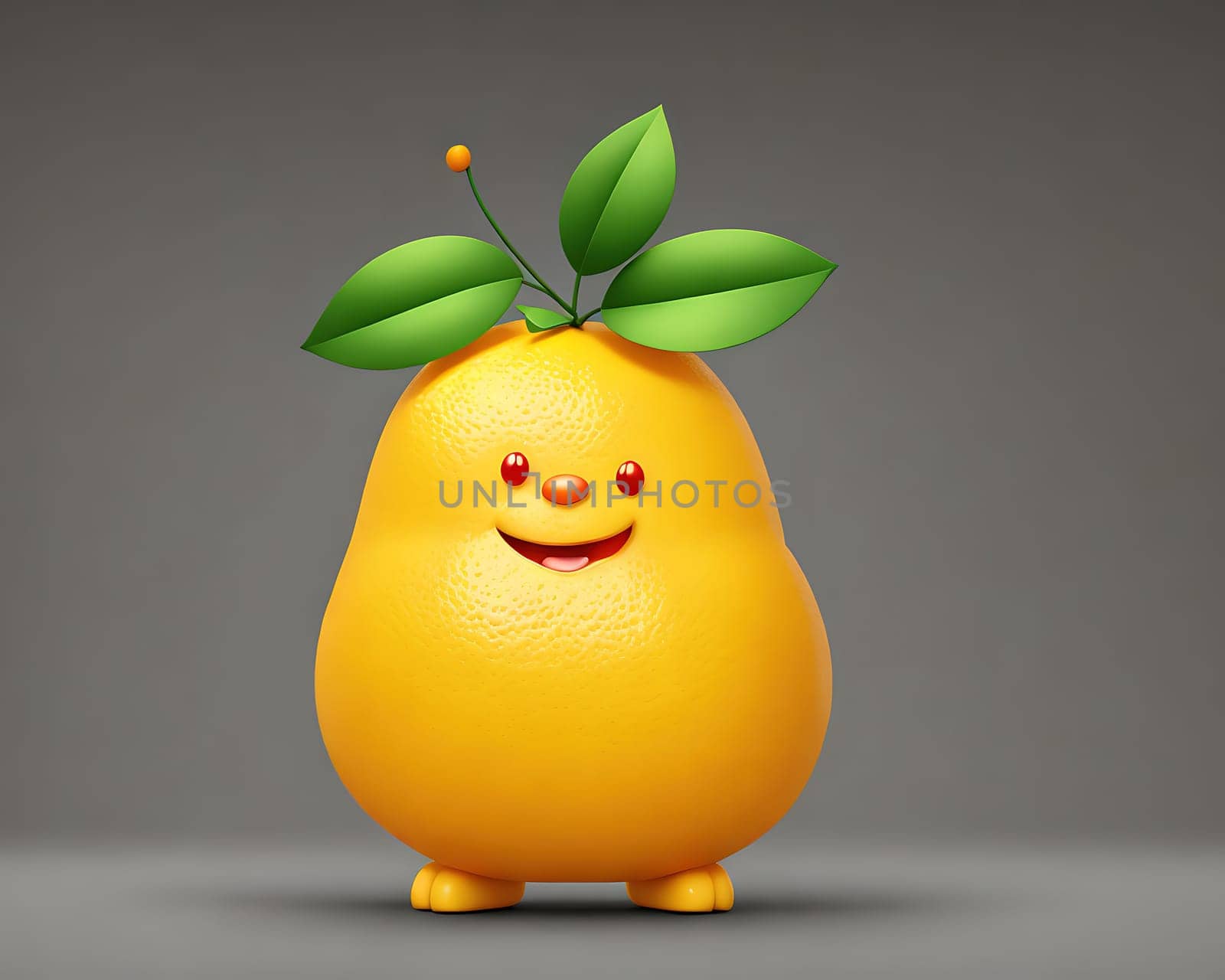 The image is a cartoon lemon with a smiling face and a leaf on its head.