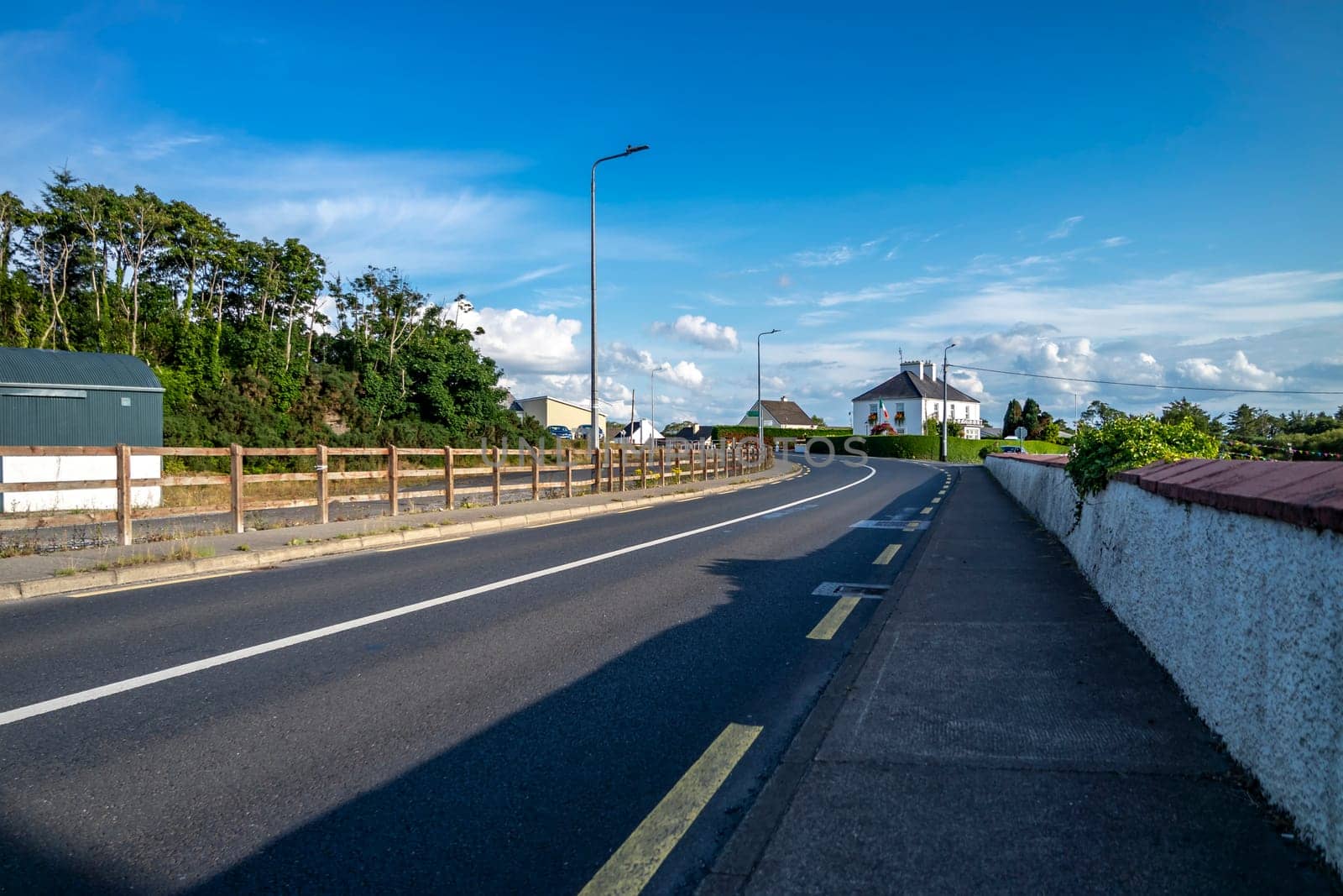 BRUCKLESS, IRELAND - MAY 16 2023: There is a dangerous road next to the National School.