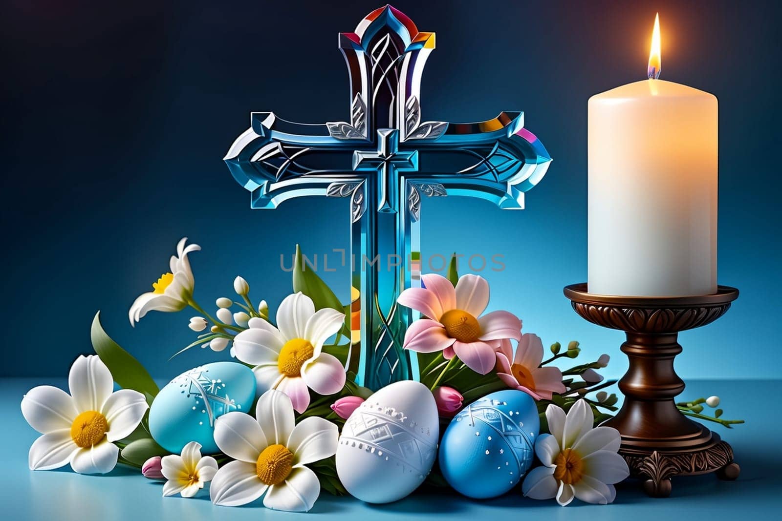 Easter greeting card, colorful Easter eggs .