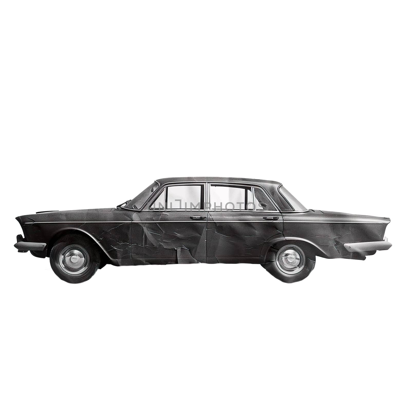 Vintage classic car side view isolated photo by Dustick