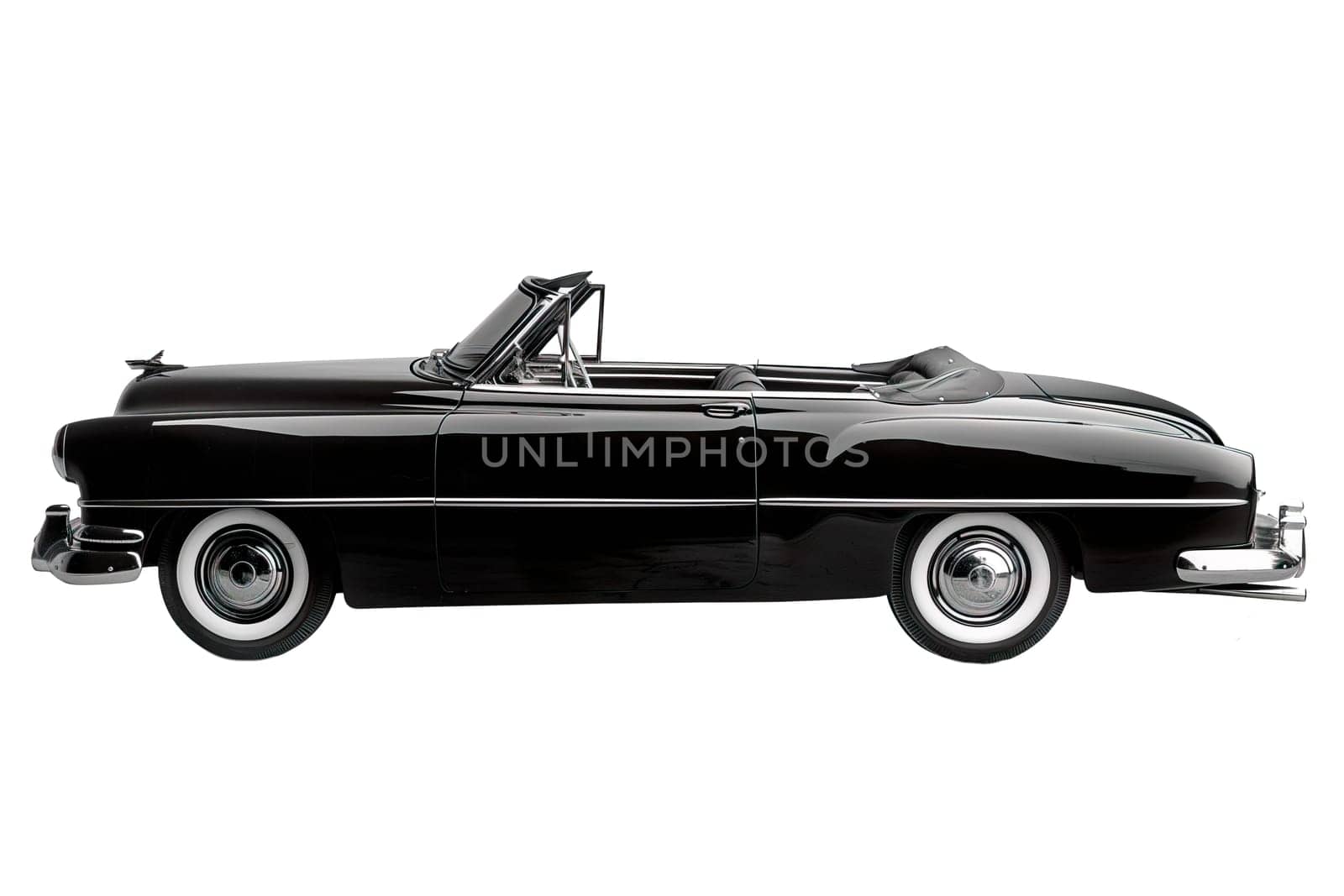 American classic car black and white isolated ai generated photo