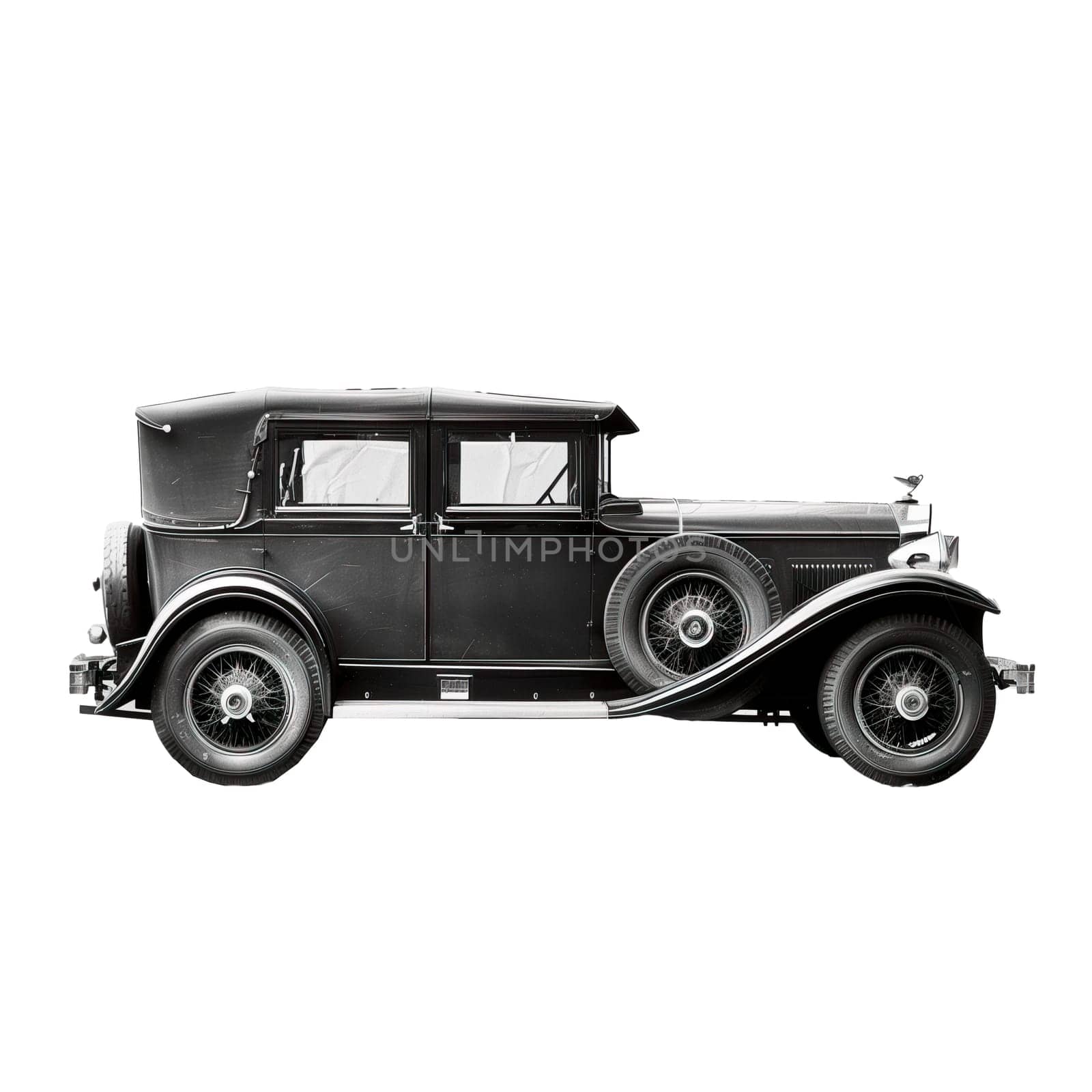 Vintage classic car 1920s side view isolated ai generated photo