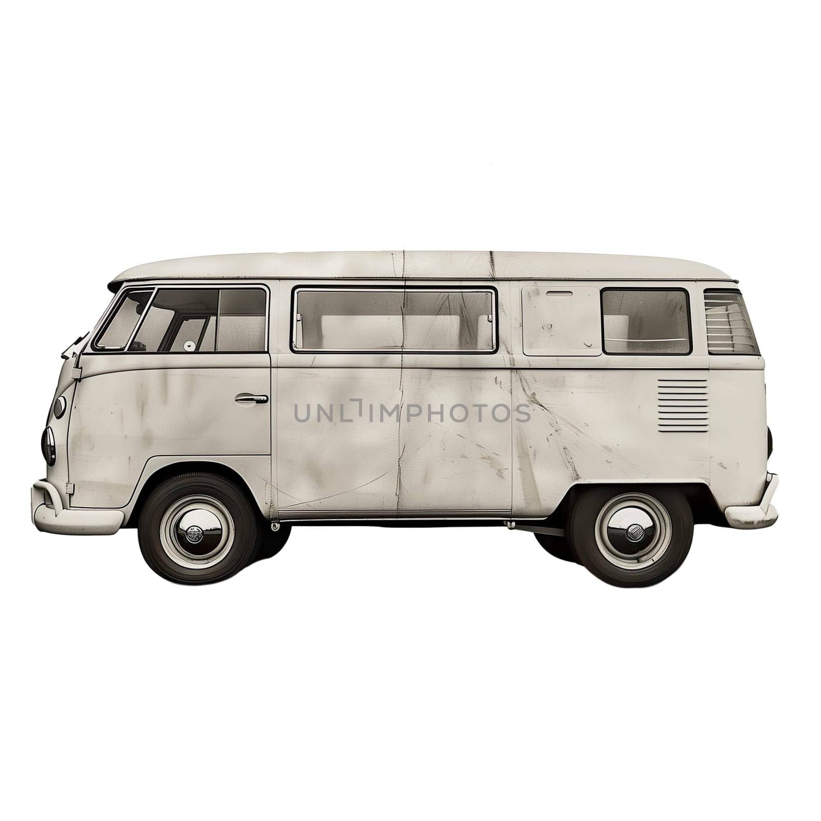 German classic van black and white isolated ai generated photo