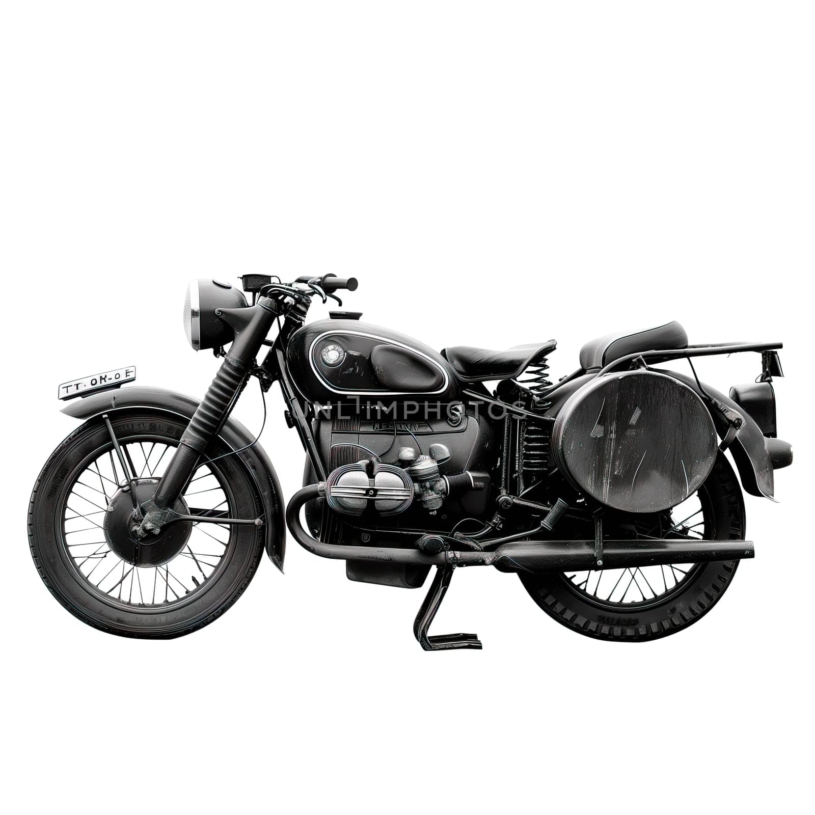 Vintage classic motorcycle isolated photo by Dustick