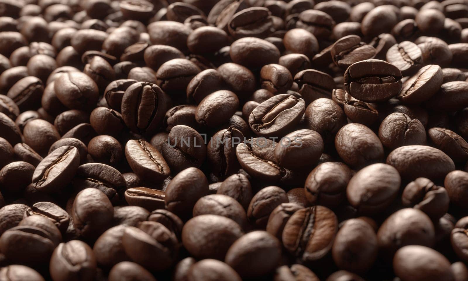 Coffee beans background. Close-up. Selective focus