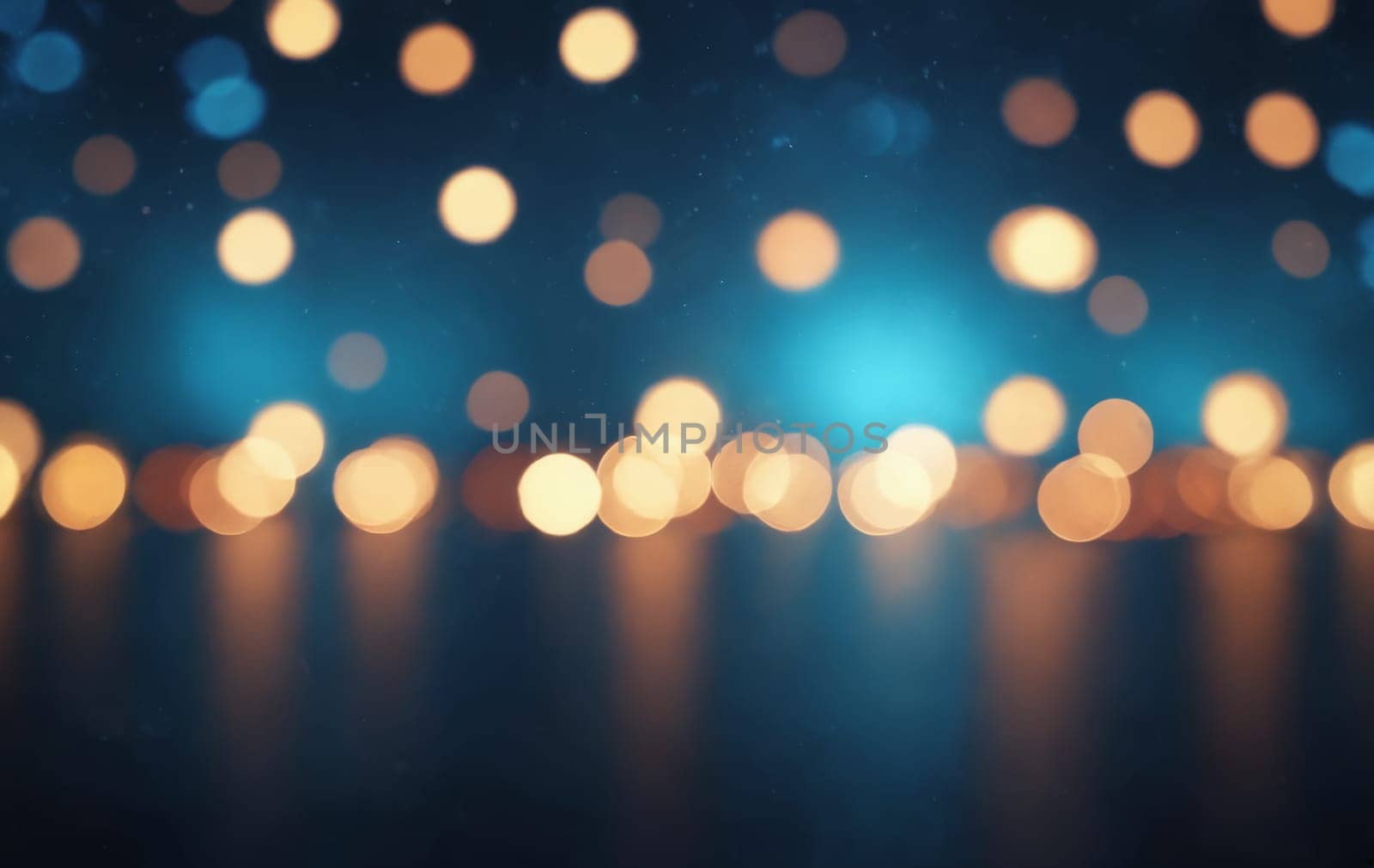 bokeh lights on a dark blue background, bokeh background by Andre1ns