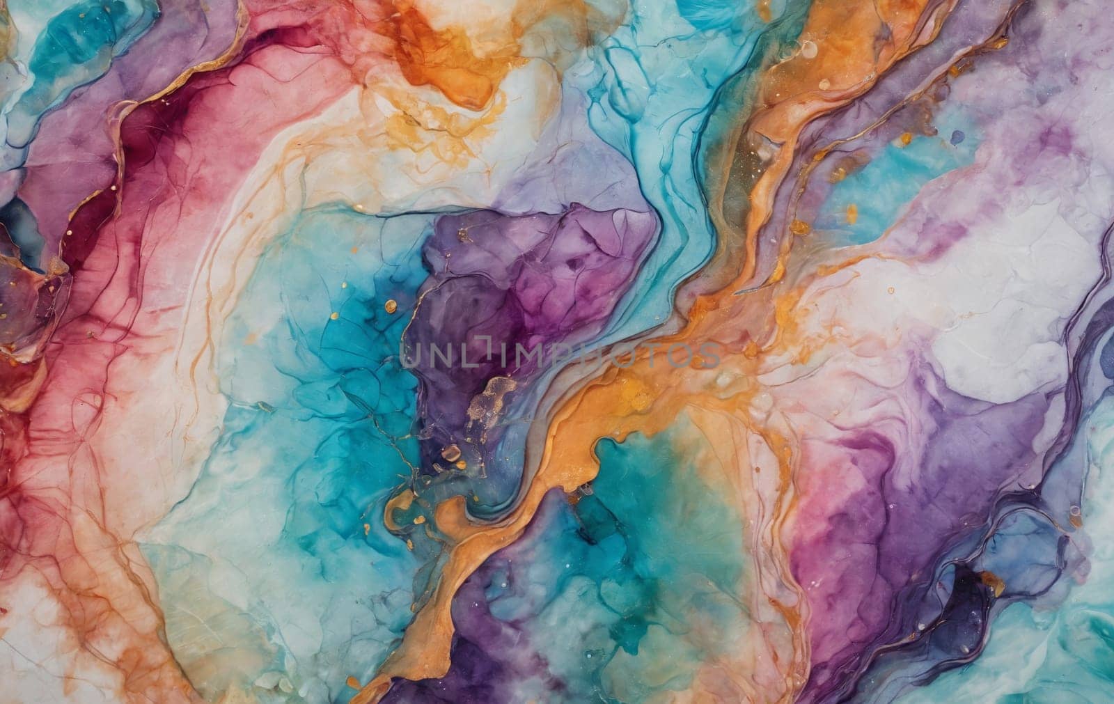 Alcohol ink colors translucent abstract multicolored marble.