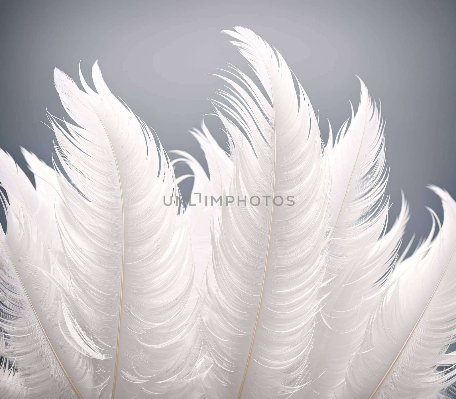 The image is a white feather with a soft, fluffy texture.