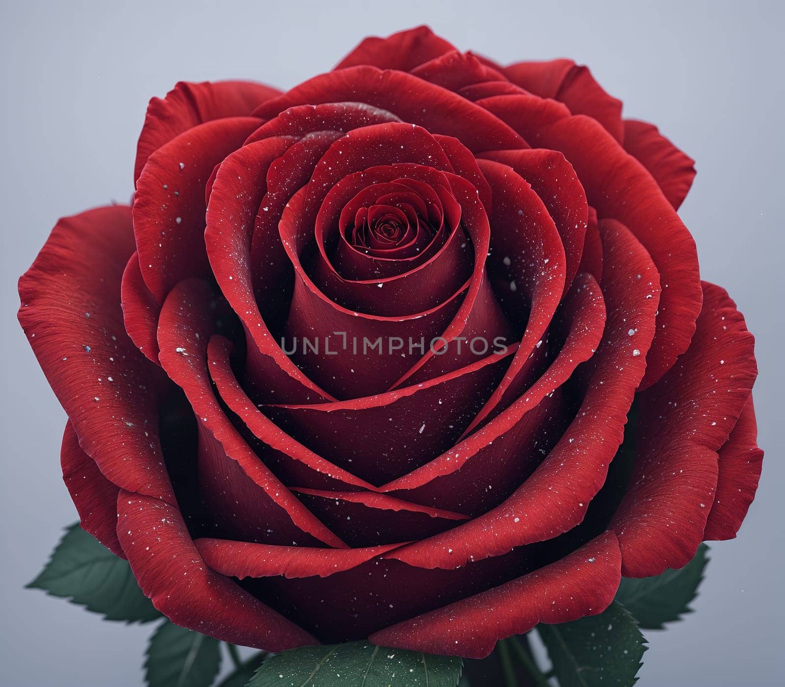 The image is a red rose with a droplet of water on its petals.