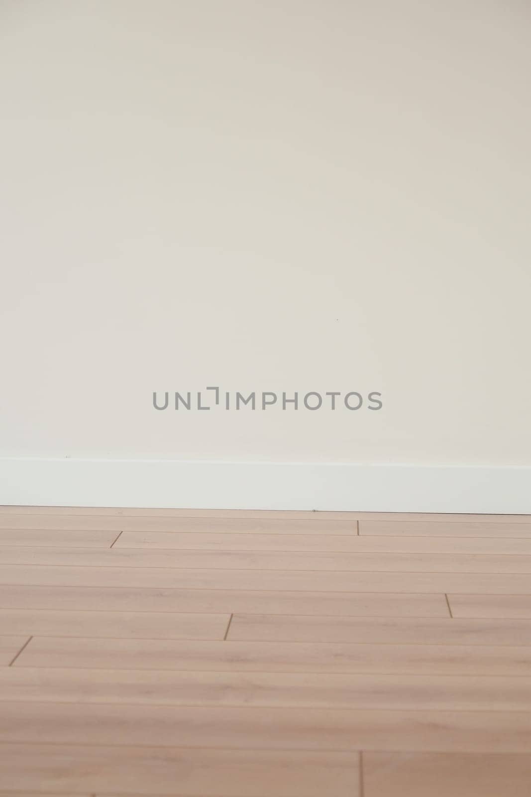 Simple background with empty thick wooden and blank white wall