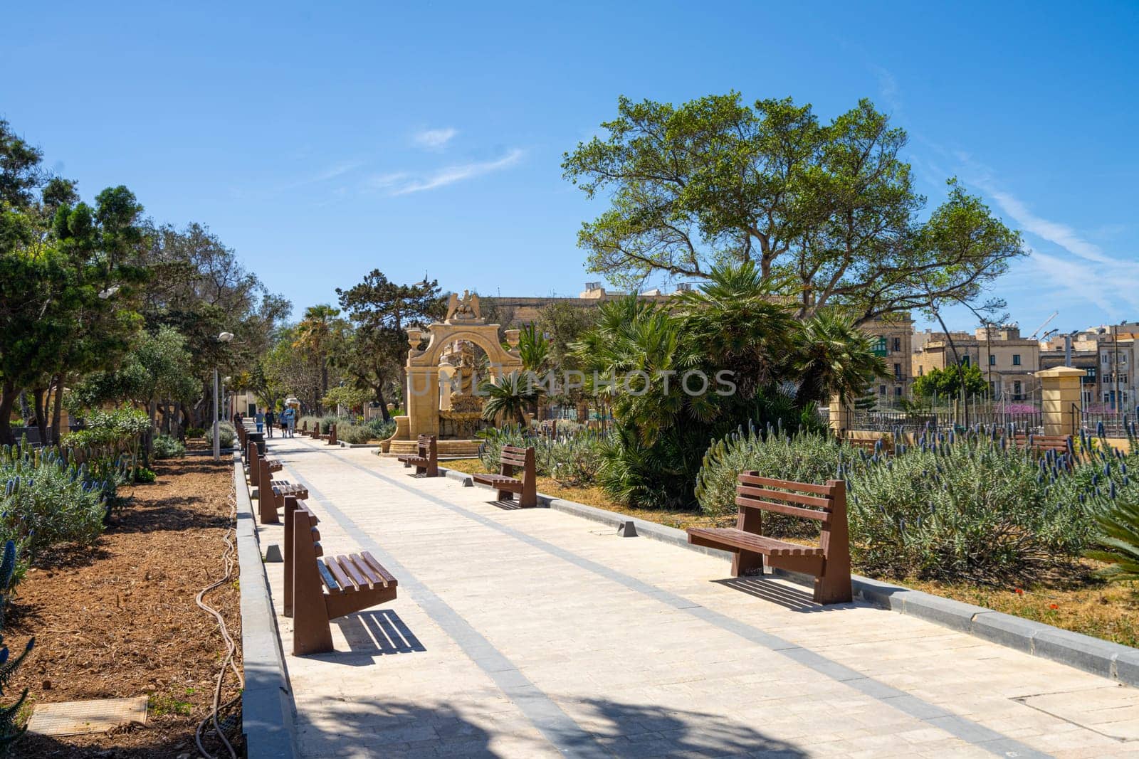 Valletta, Malta, April 03, 2024. the walk inside the Maglio gardens in the city center