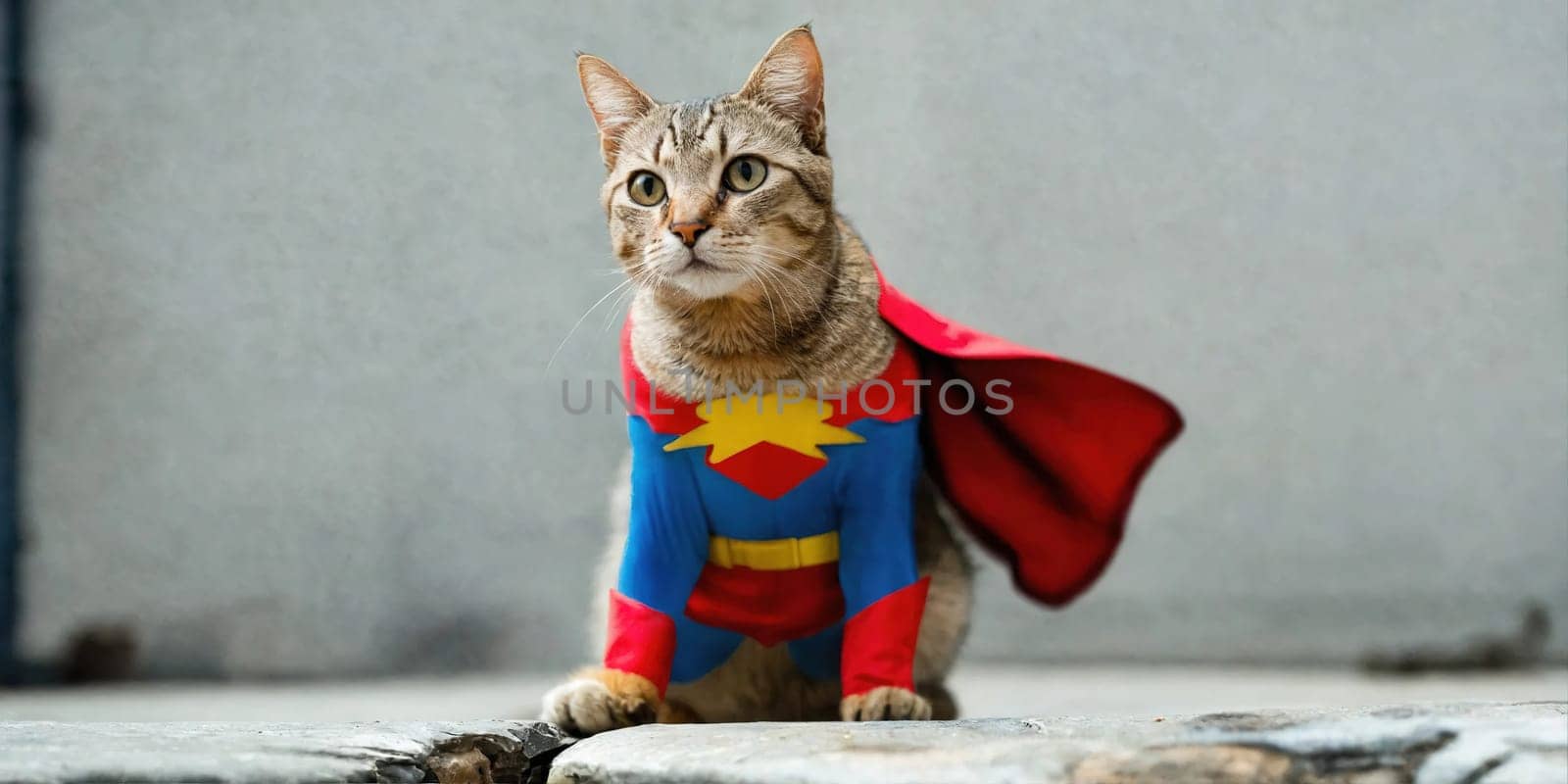 Superhero cat. Generative AI. High quality photo